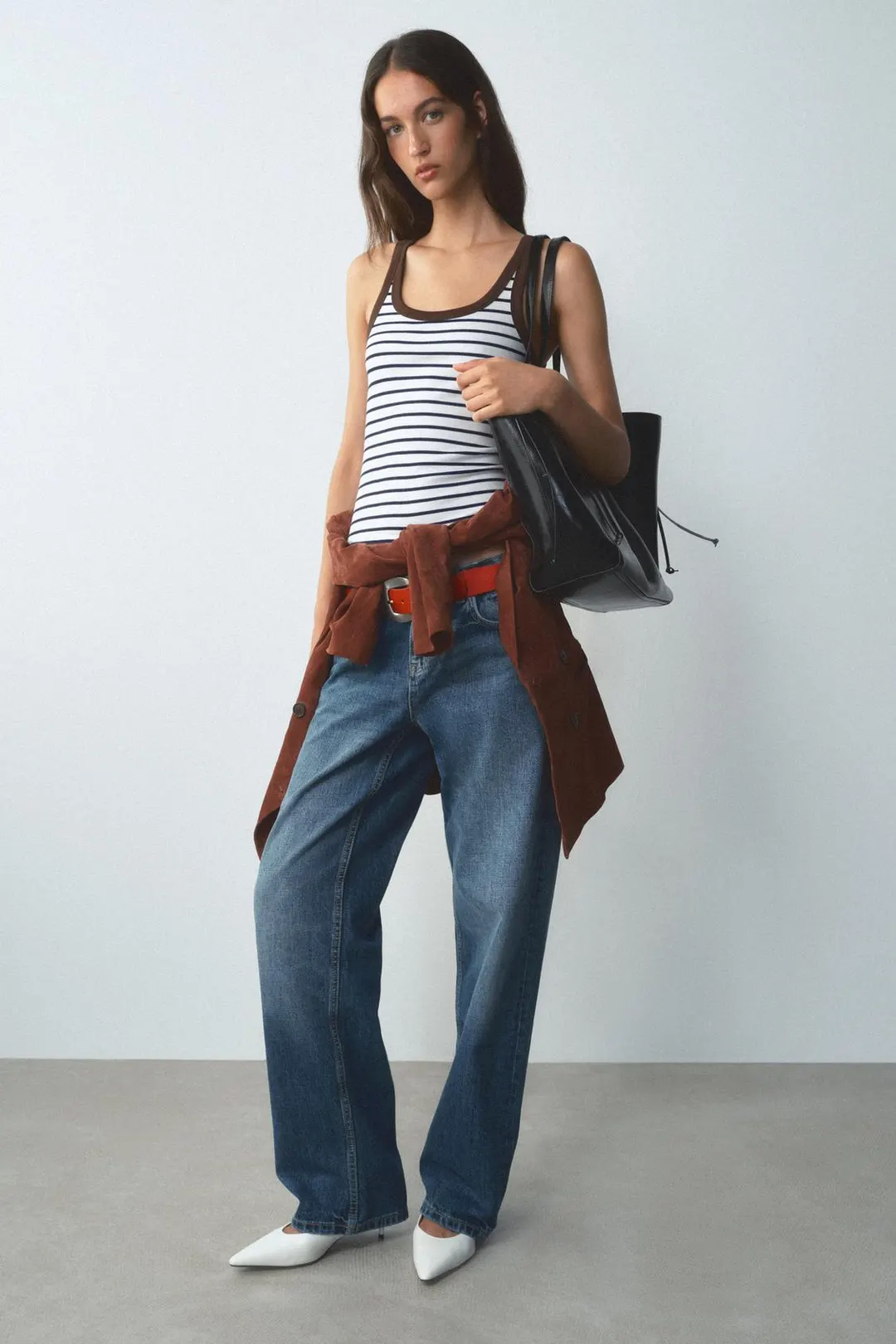 Топ без рукавов в рубчик, Zara
