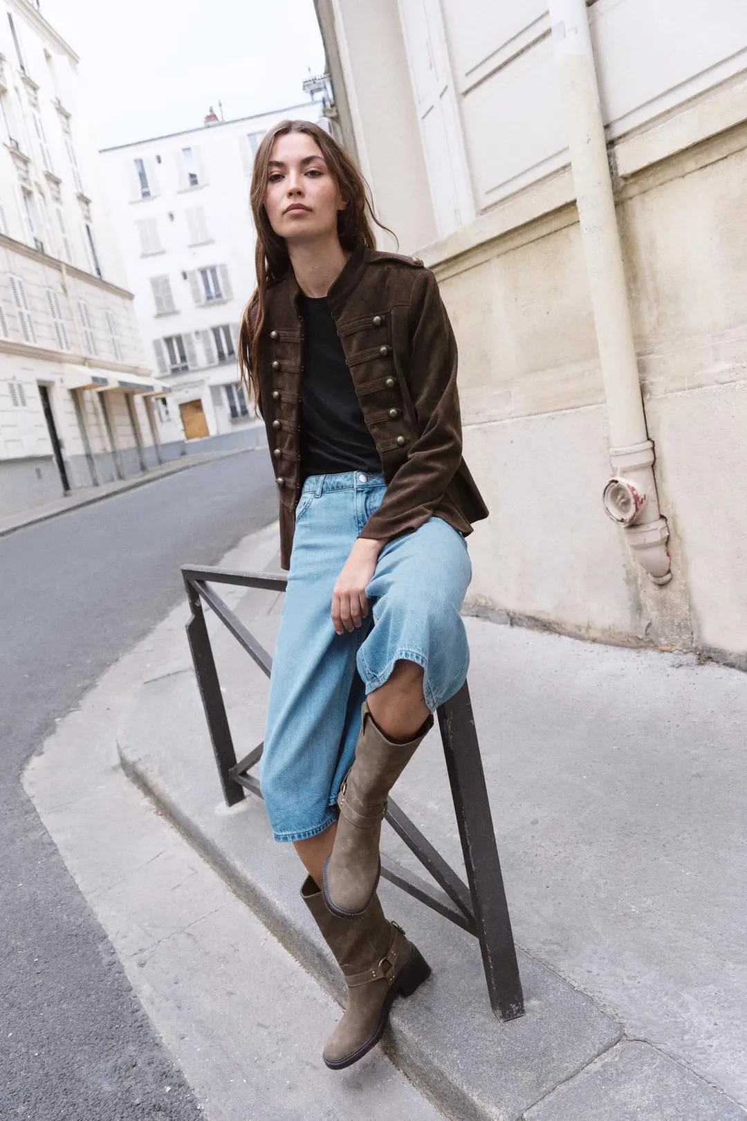 Удлиненные джинсовые бермуды Z1975, Zara