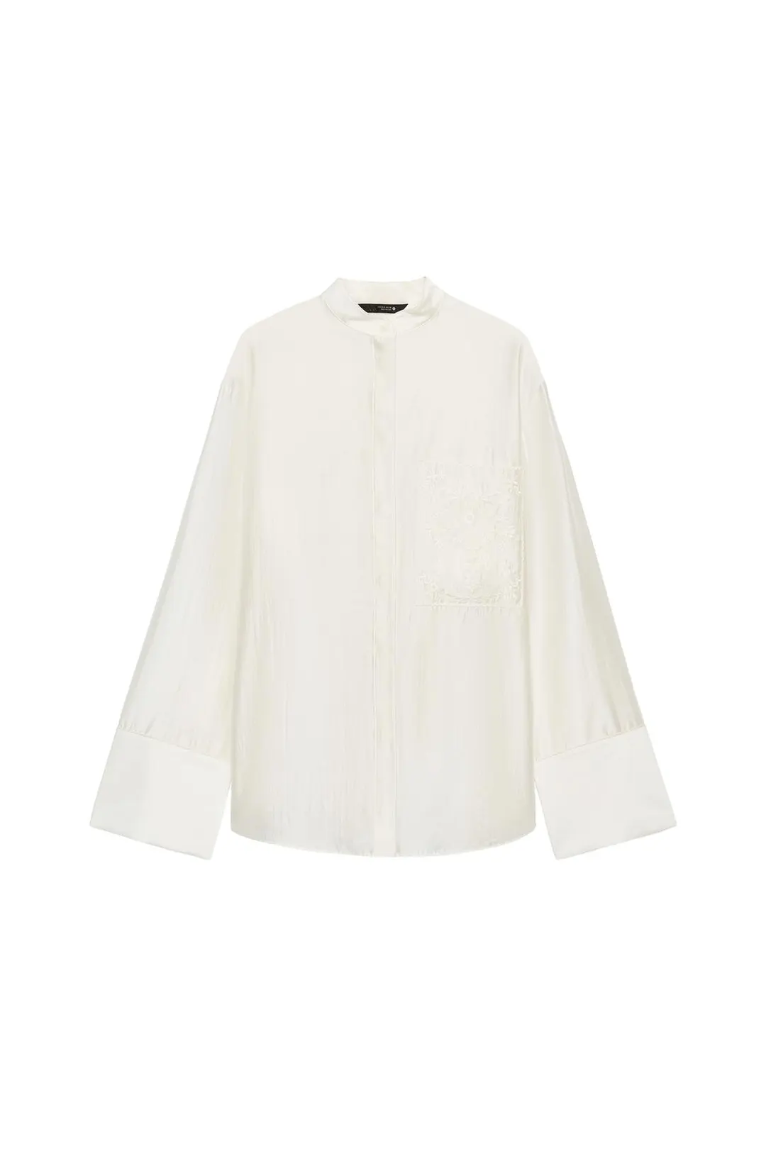 Рубашка с вышитым карманом ZW Collection, Zara