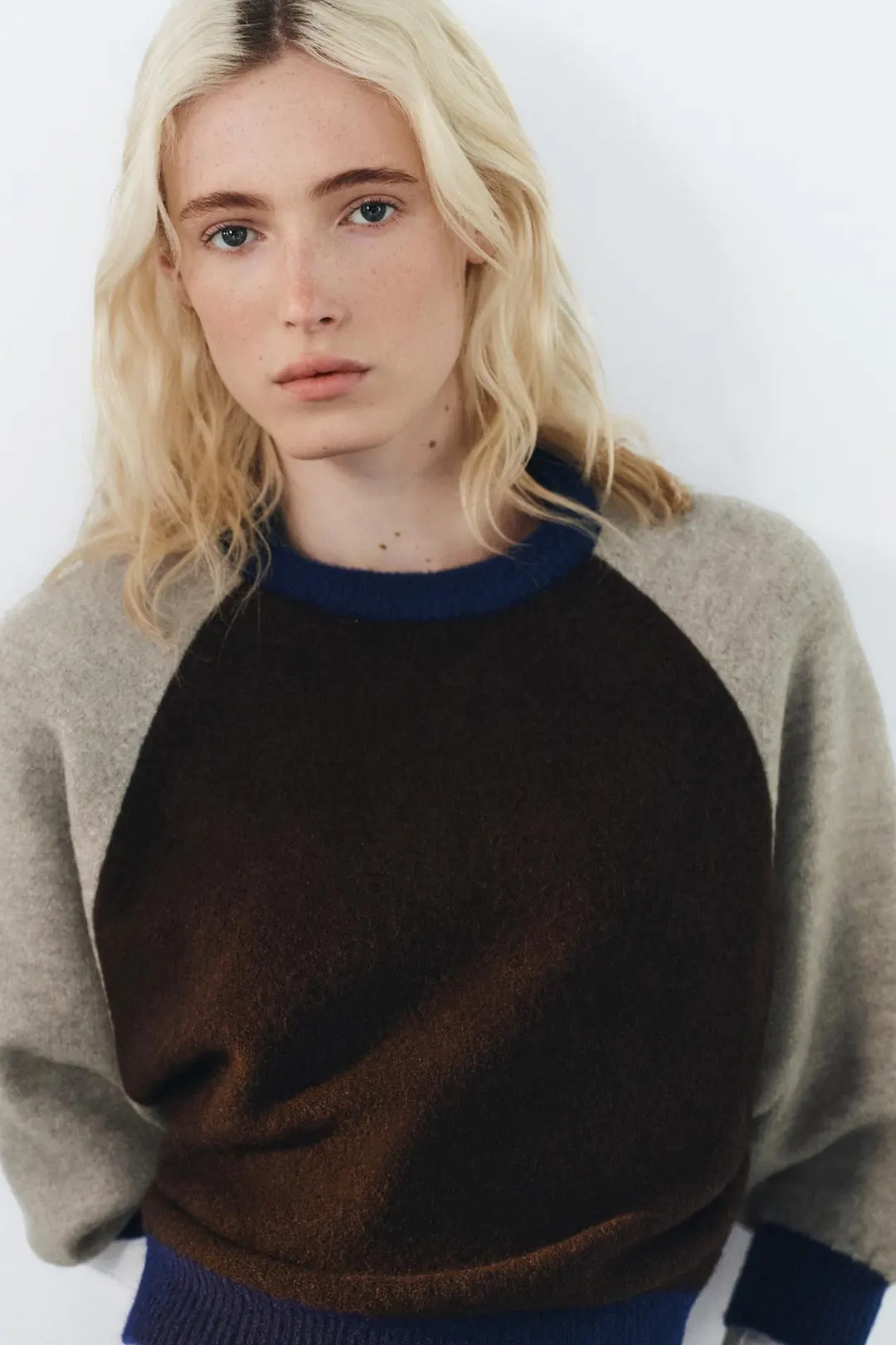 Вязаный свитер в стиле колор-блок, Zara