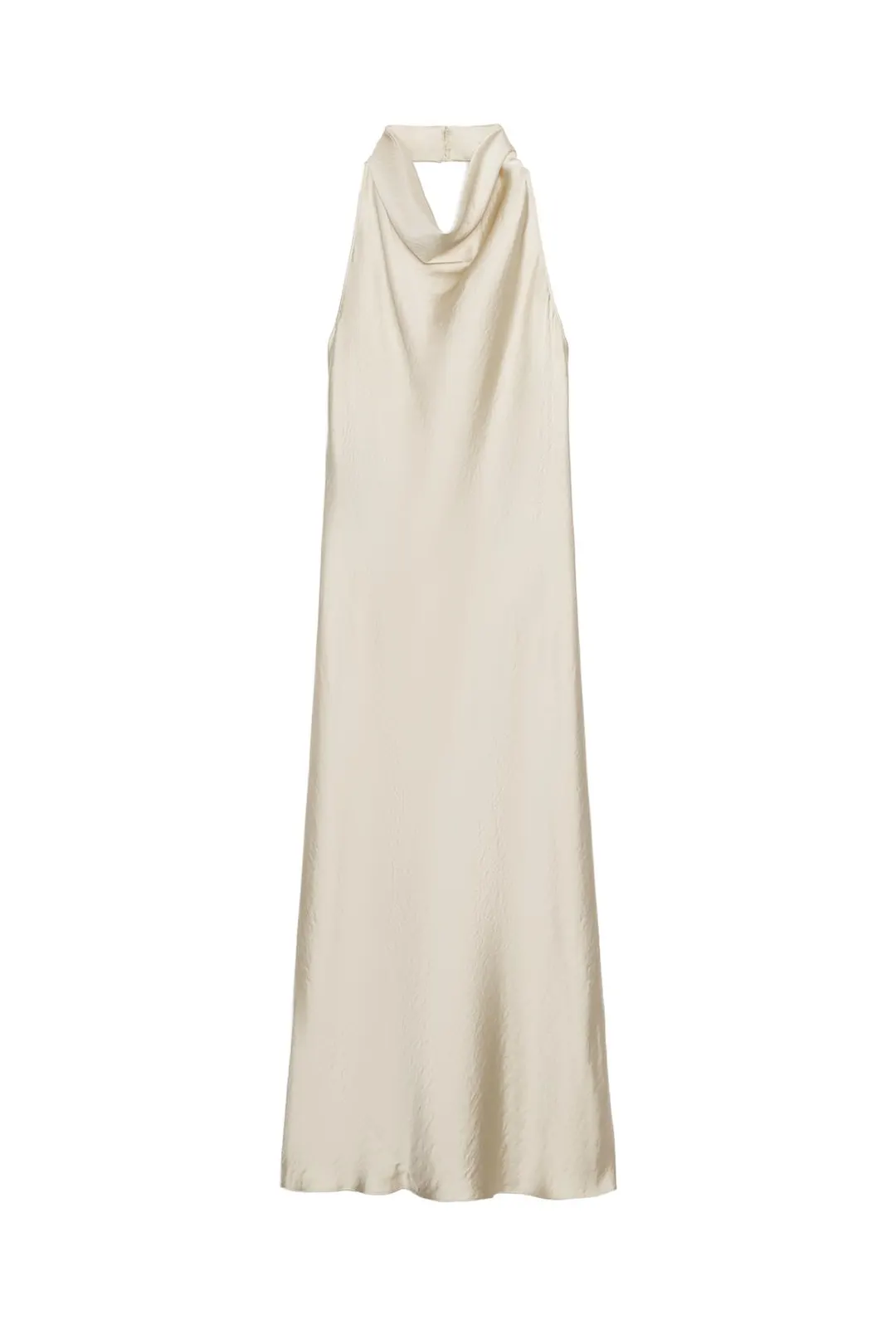 Атласное платье миди халтер ZW Collection, Zara