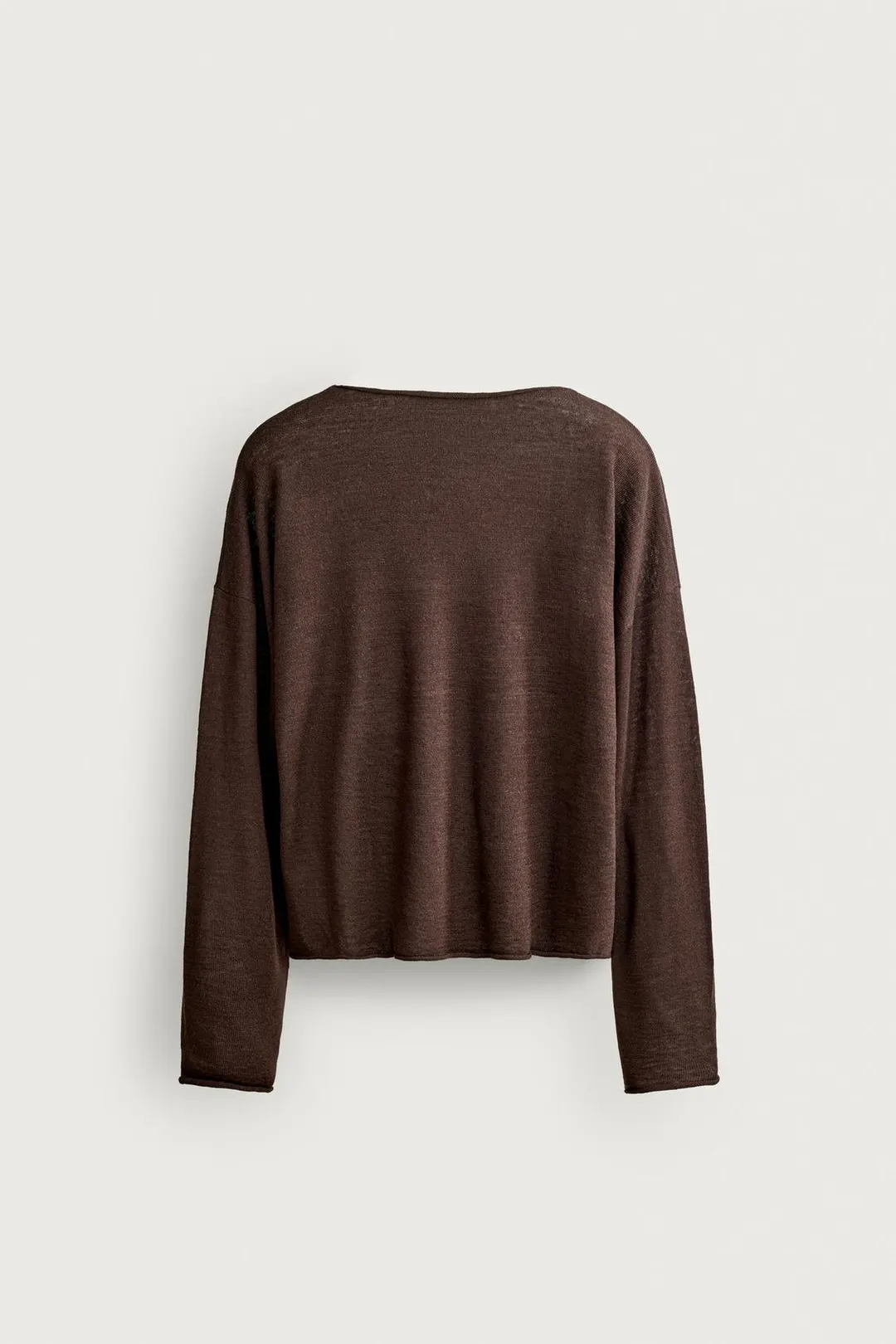 Свитер укороченного кроя из смеси льна и шерсти, Zara