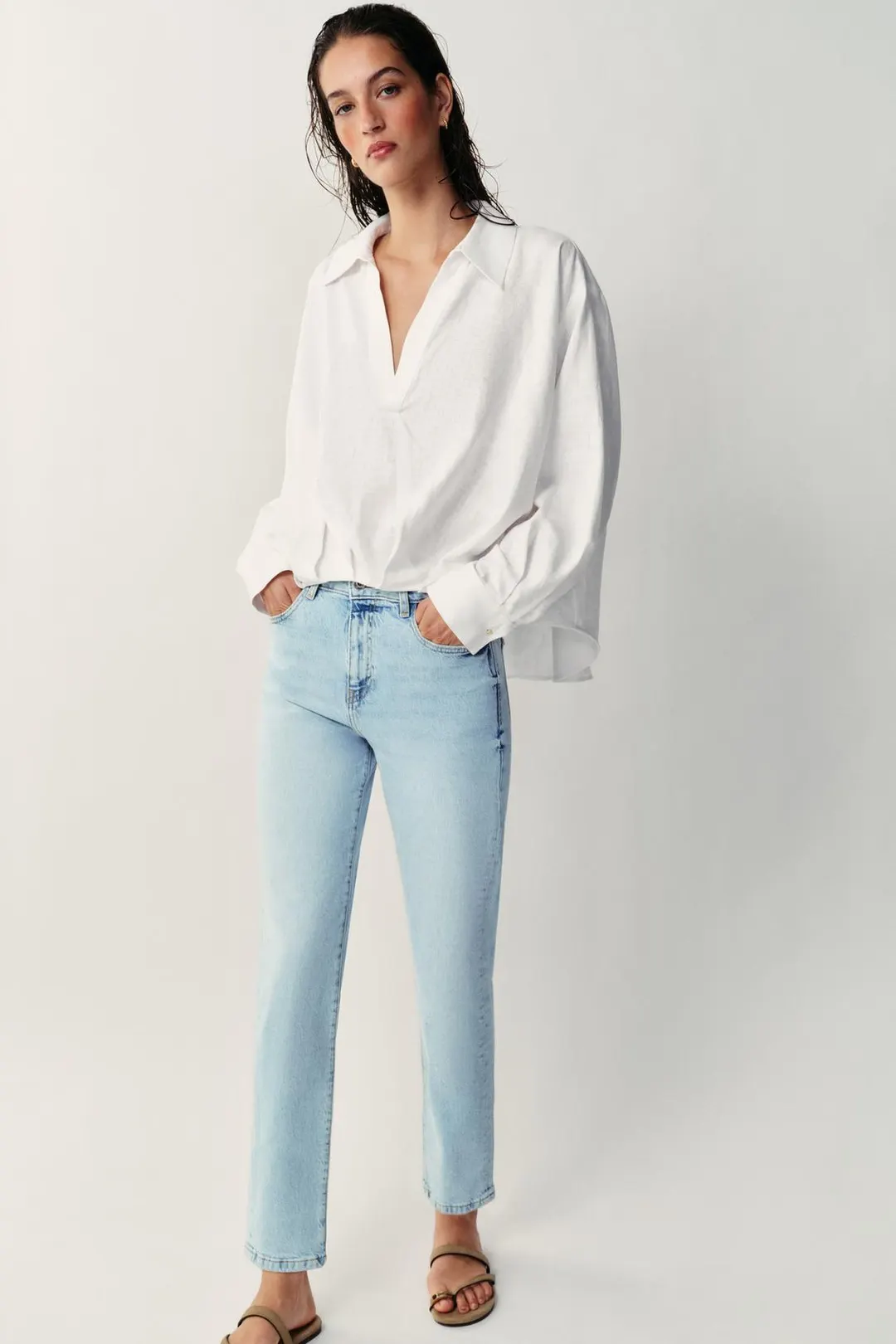 Джинсы mom fit Z1975 с высокой посадкой, Zara