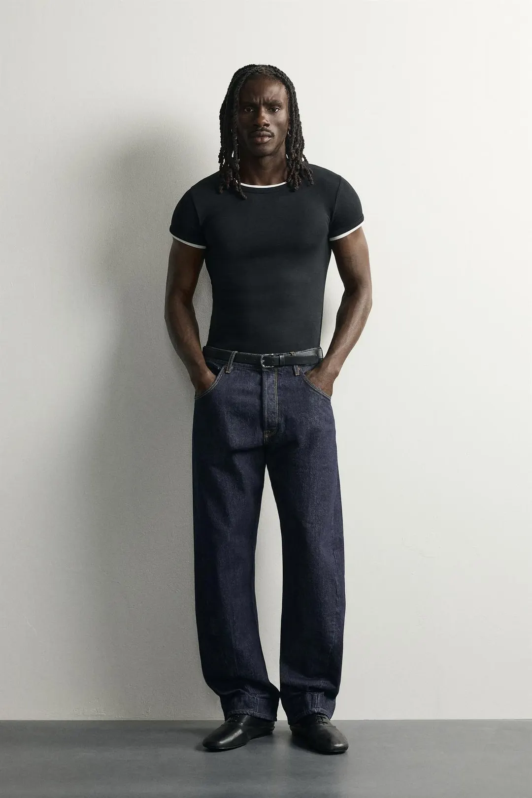 Джинсы прямого кроя с перекрученными швами, Zara