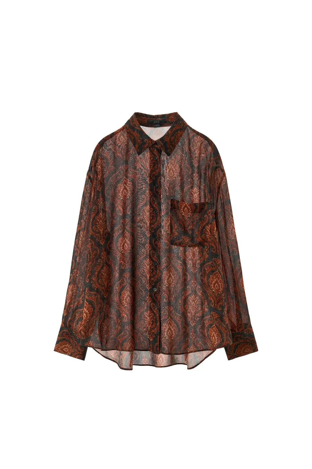 Струящаяся рубашка с принтом ZW Collection, Zara
