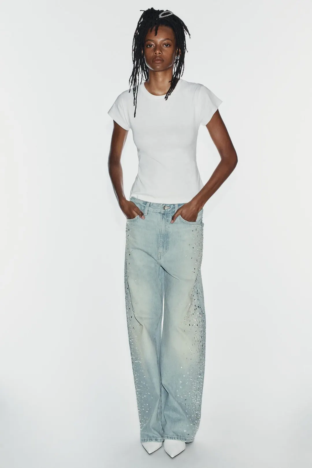 Футболка с корсетной деталью сзади, Zara
