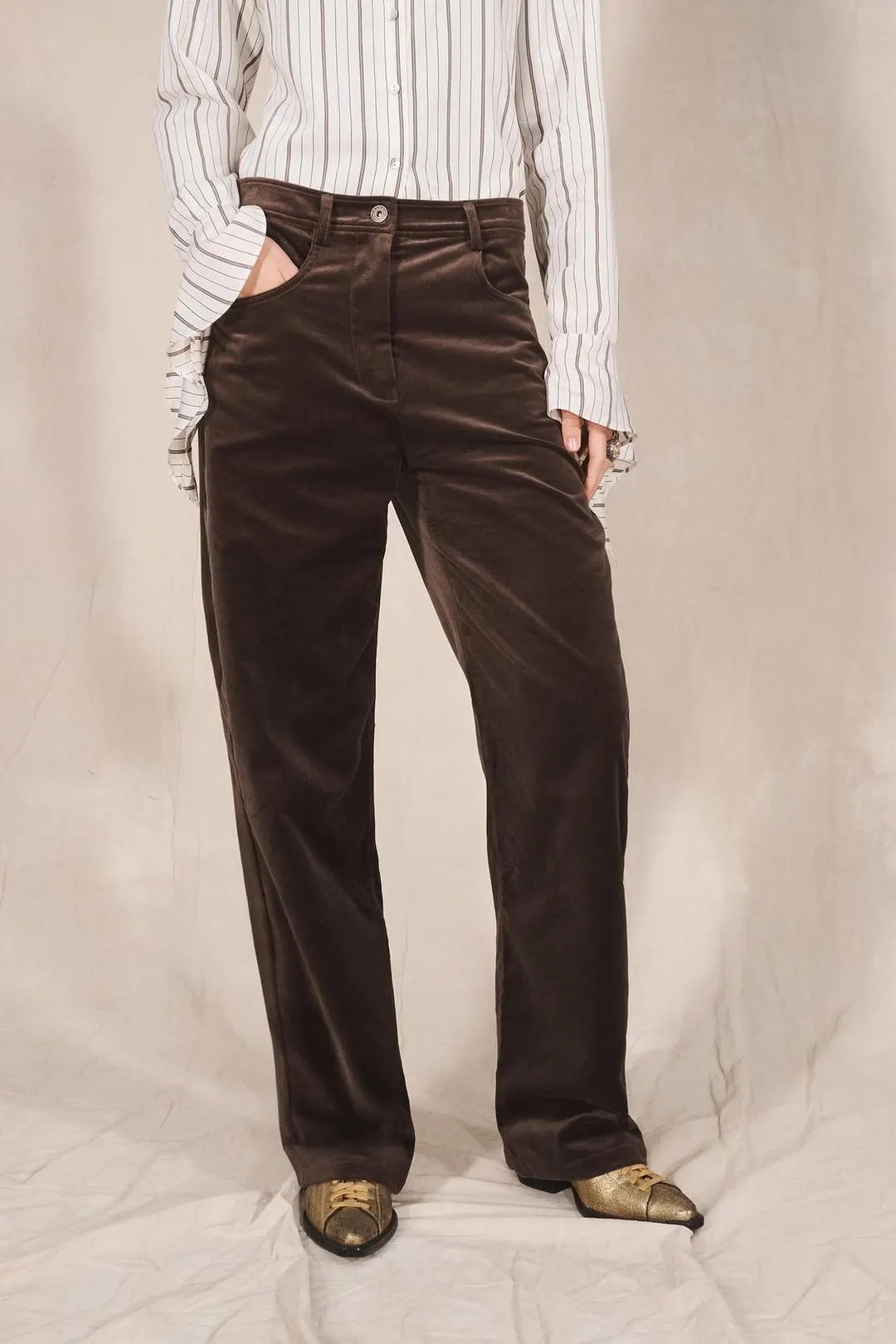 Брюки бархатные Limited Edition, Zara