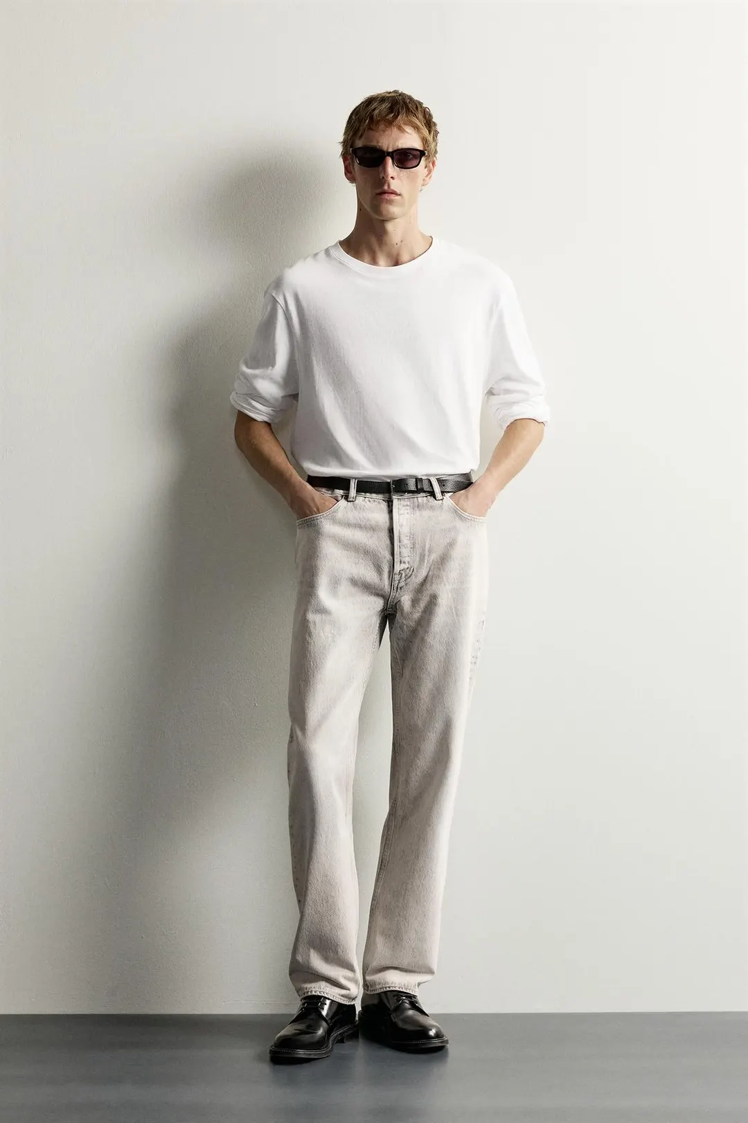 Джинсы прямого кроя с кислотной стиркой, Zara