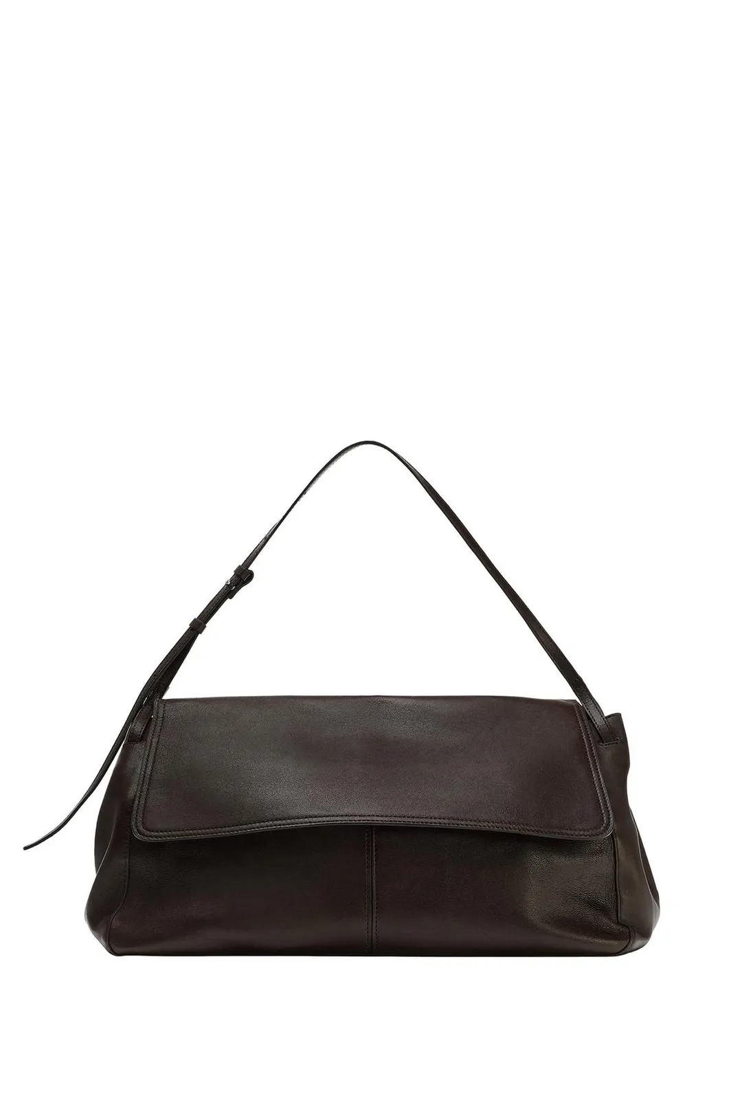 Сумка через плечо из кожи с клапаном, Zara