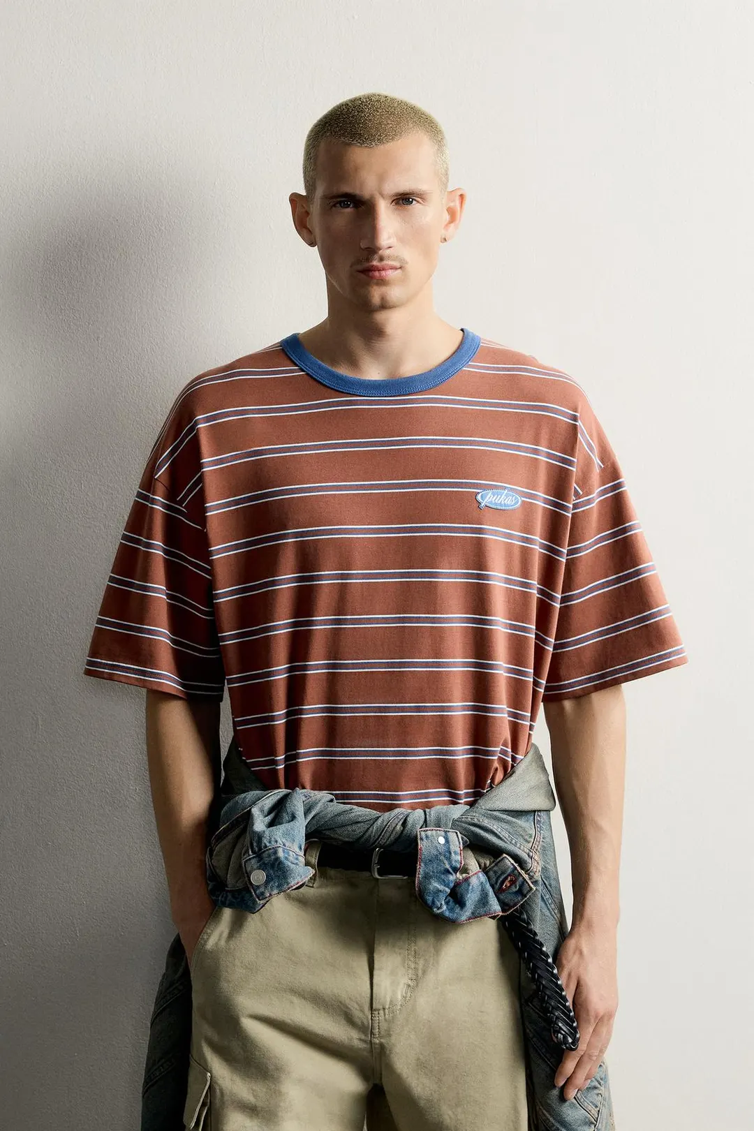 Футболка жаккардовая в полоску PUKAS SURF X ZARA, Zara