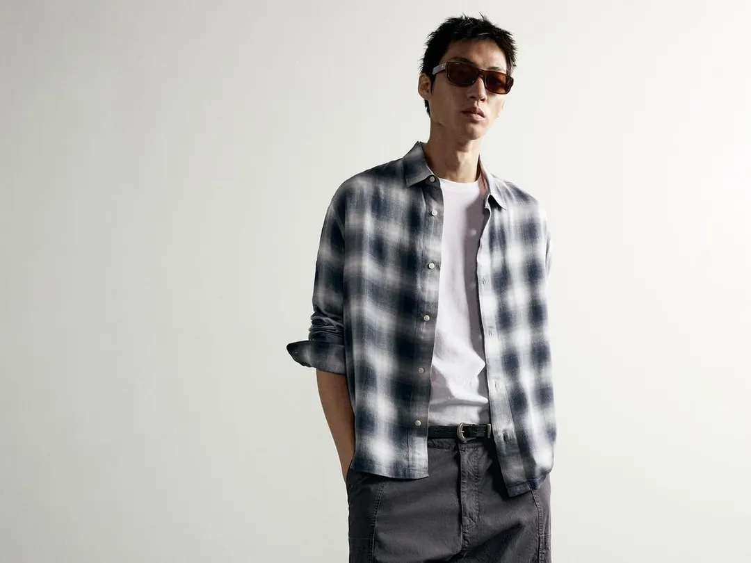 Рубашка струящаяся в клетку, Zara