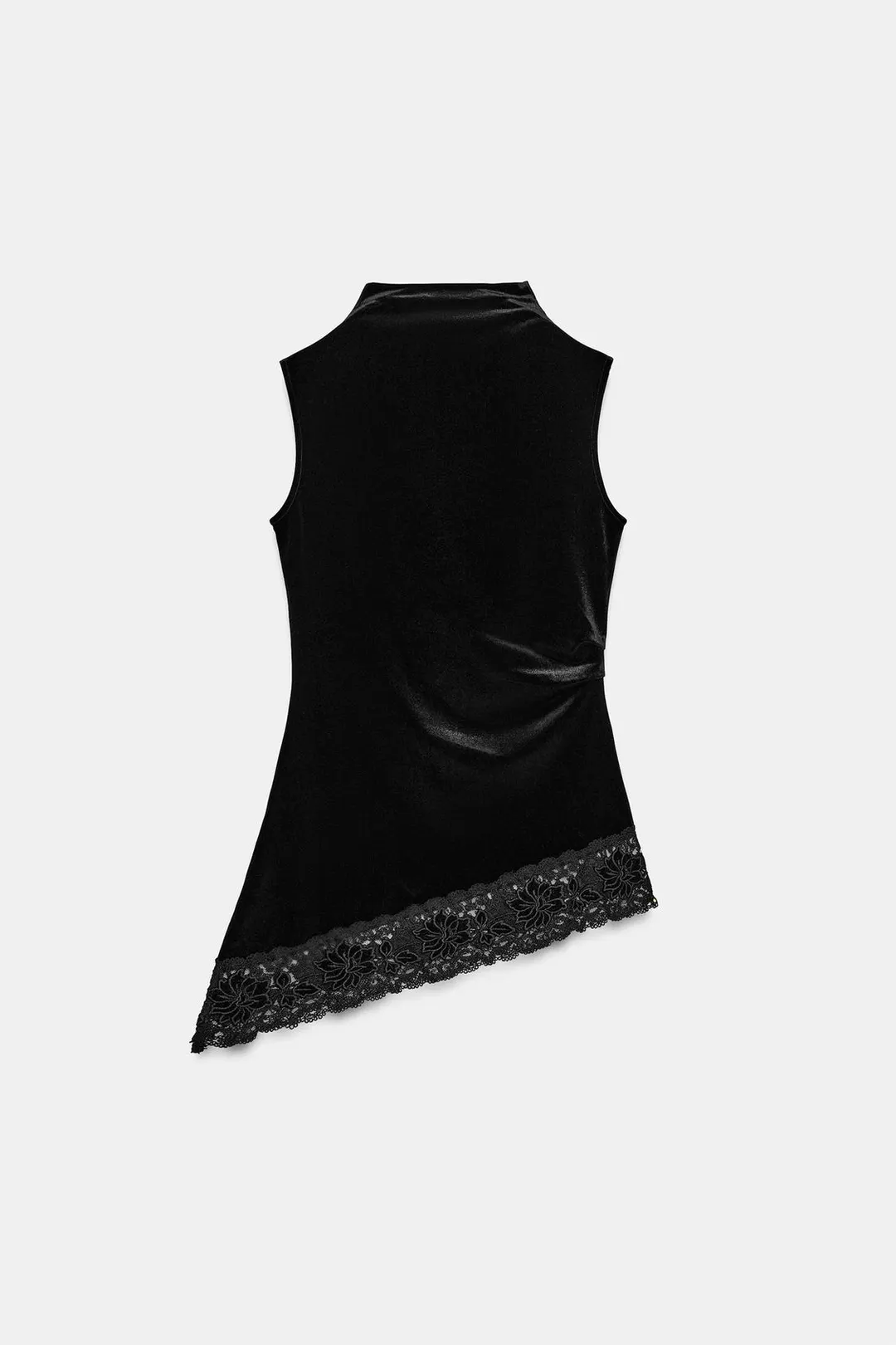 Асимметричный бархатный топ, Zara
