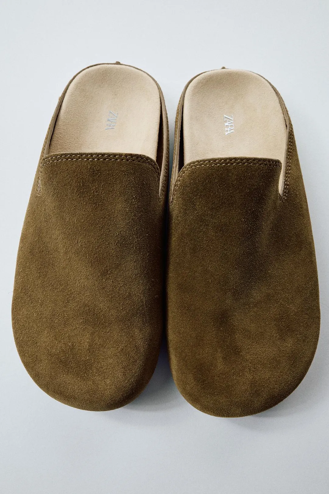 Сабо из замшевого спилка, Zara
