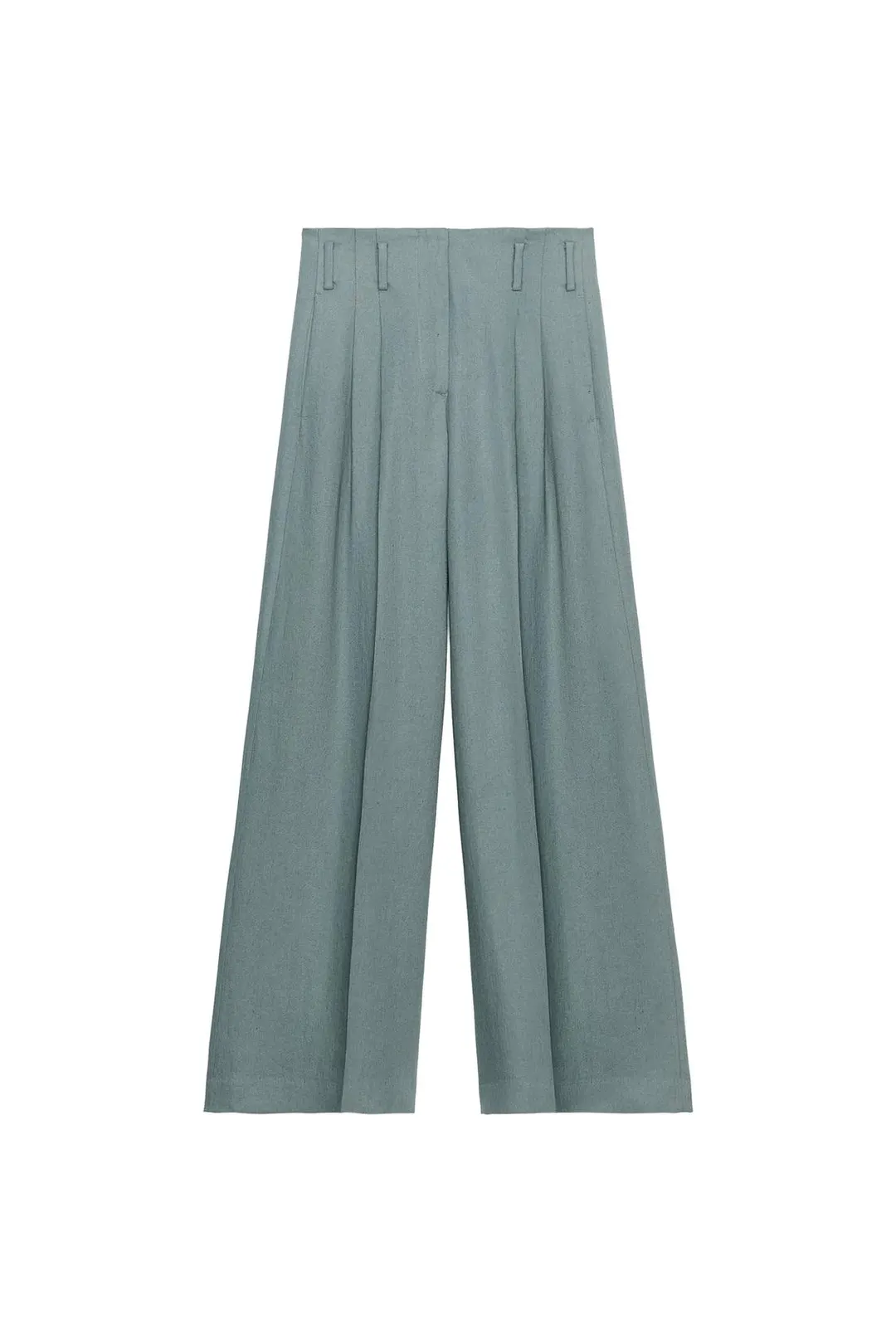 Брюки из смесового льна со складками ZW Collection, Zara