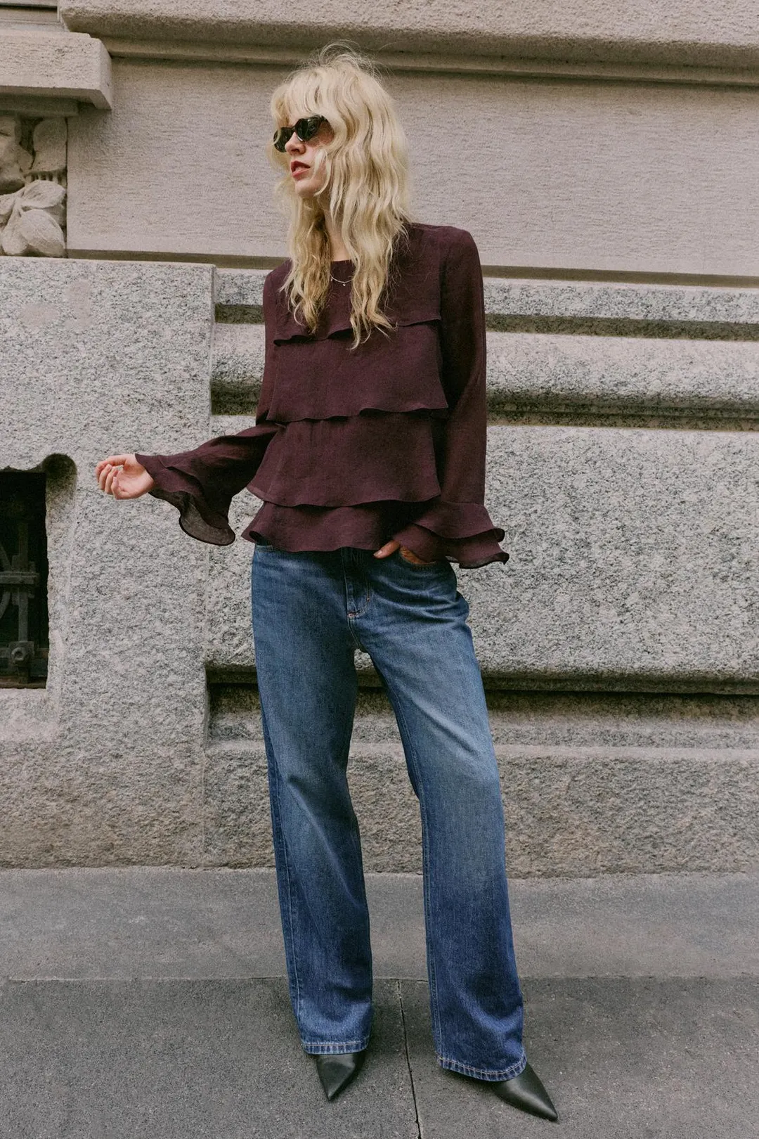 Рубашка с оборками, Zara