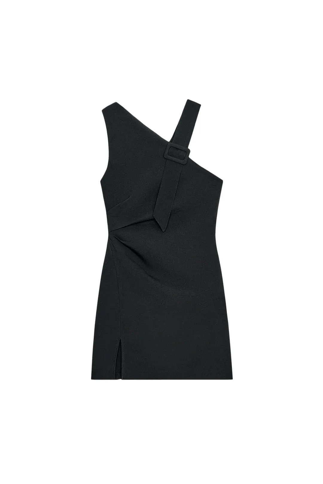 Короткое асимметричное платье с пряжкой, Zara