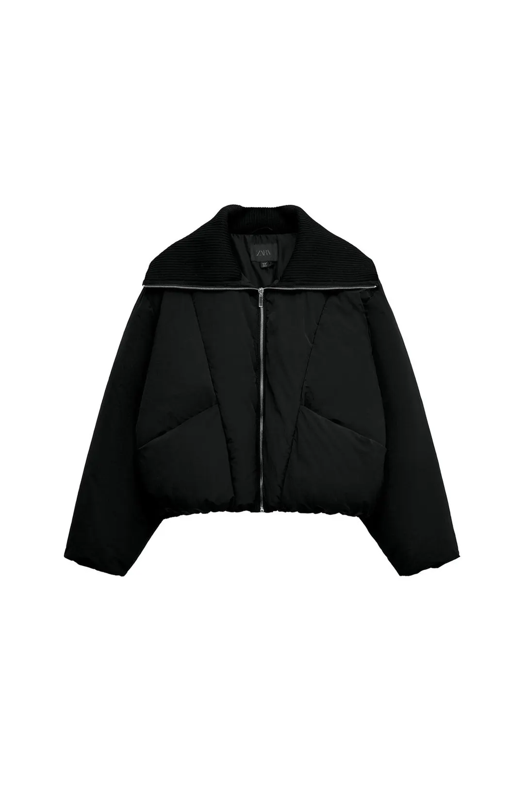 Комбинированный пуховик оверсайз, Zara