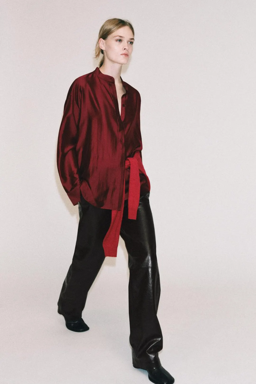 Рубашка с воротником-стойкой ZW Collection, Zara