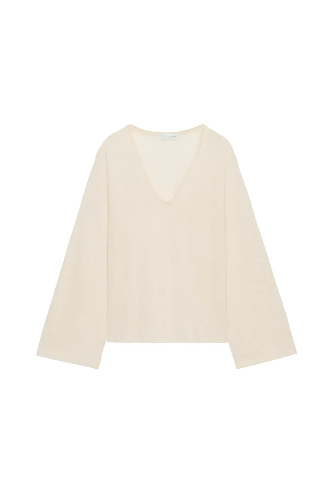 Фактурная футболка с V-образным вырезом, Zara