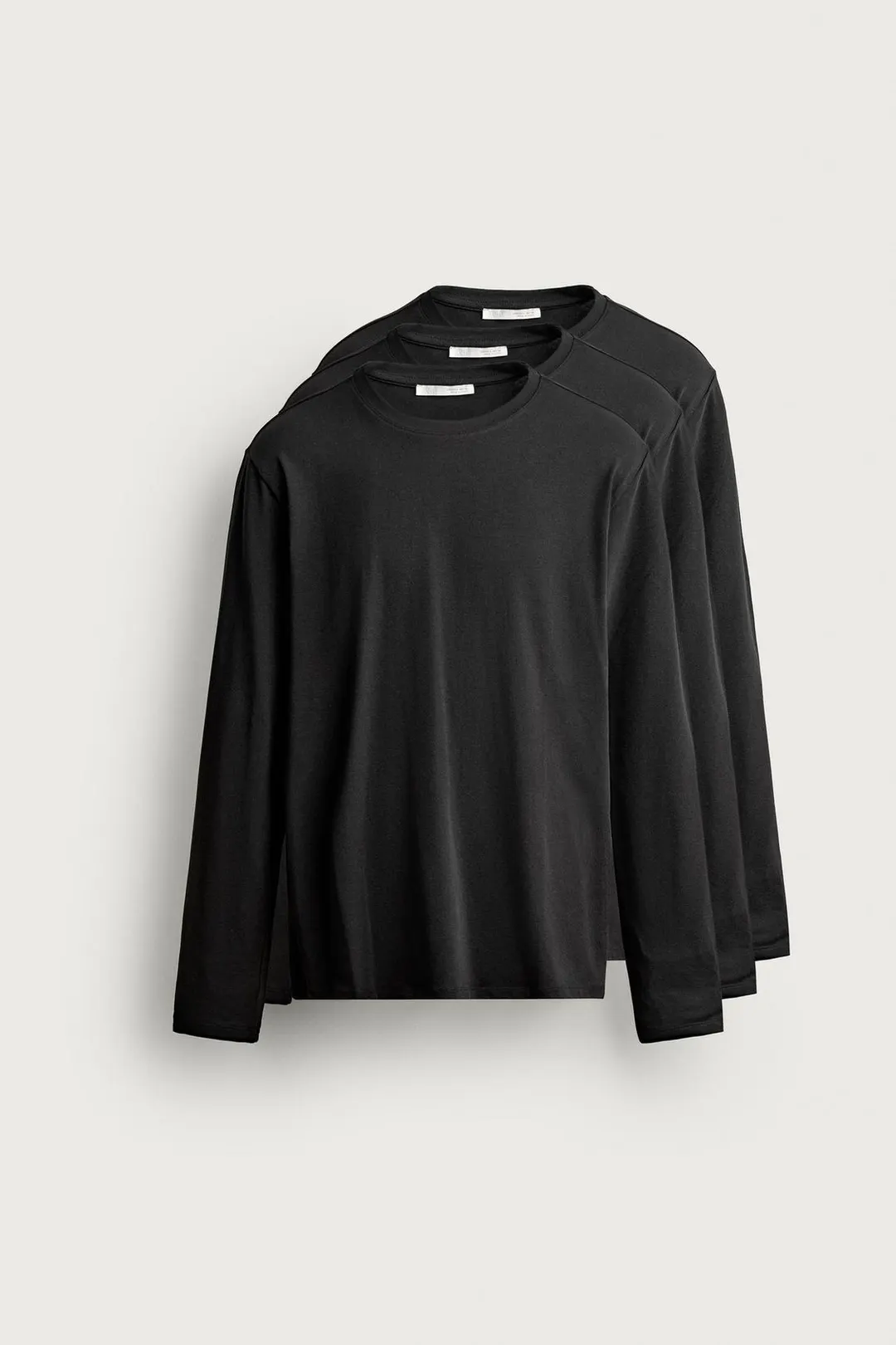 Футболки базовые облегающего кроя с длинными рукавами, 3 шт., Zara