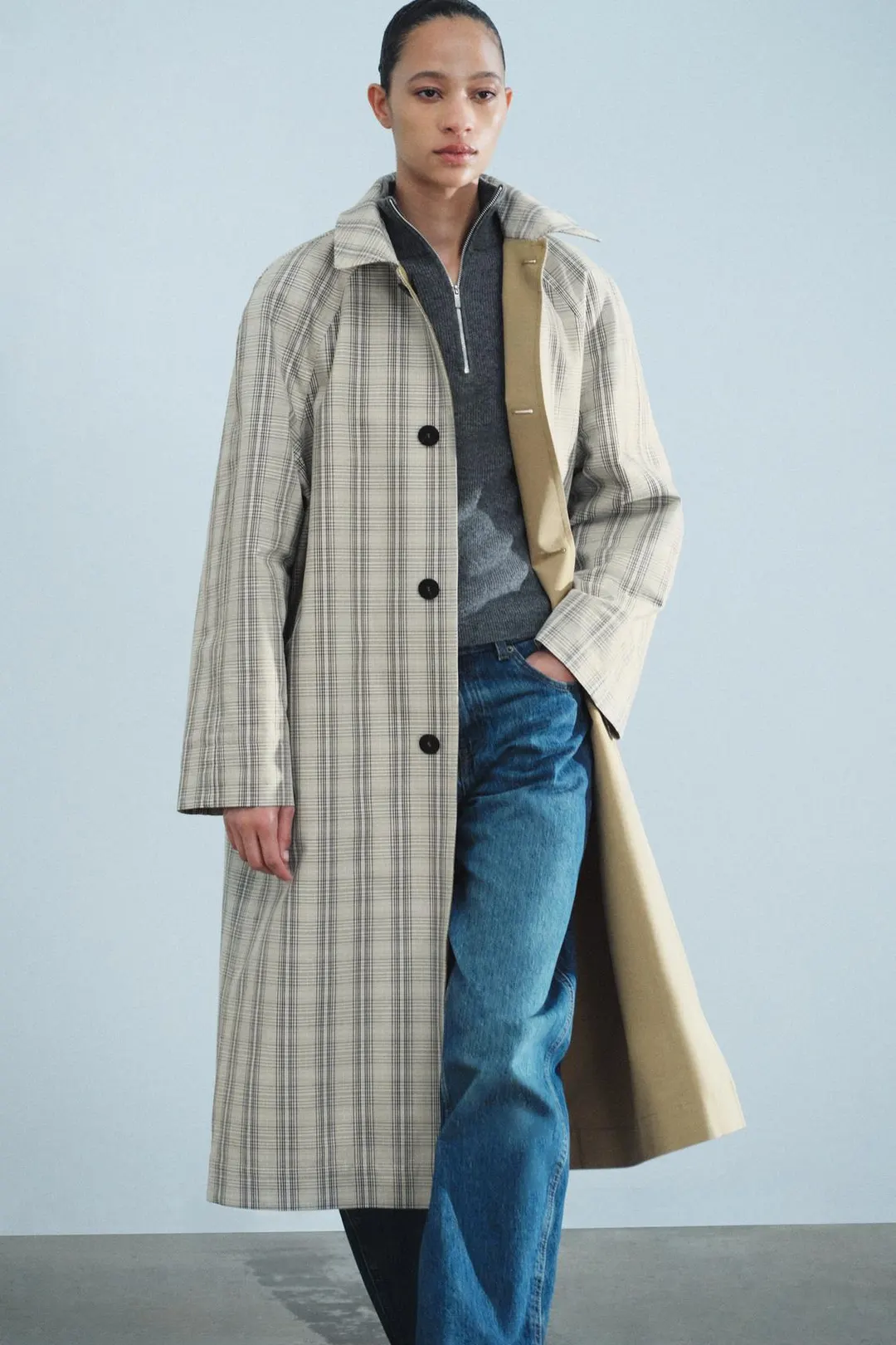 Длинный двусторонний тренч ZW Collection, Zara