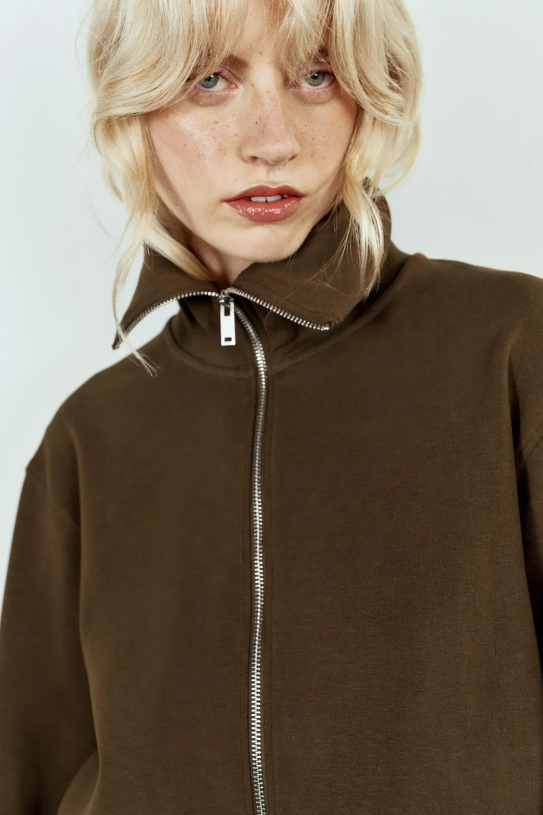 Толстовка из интерлока на молнии, Zara