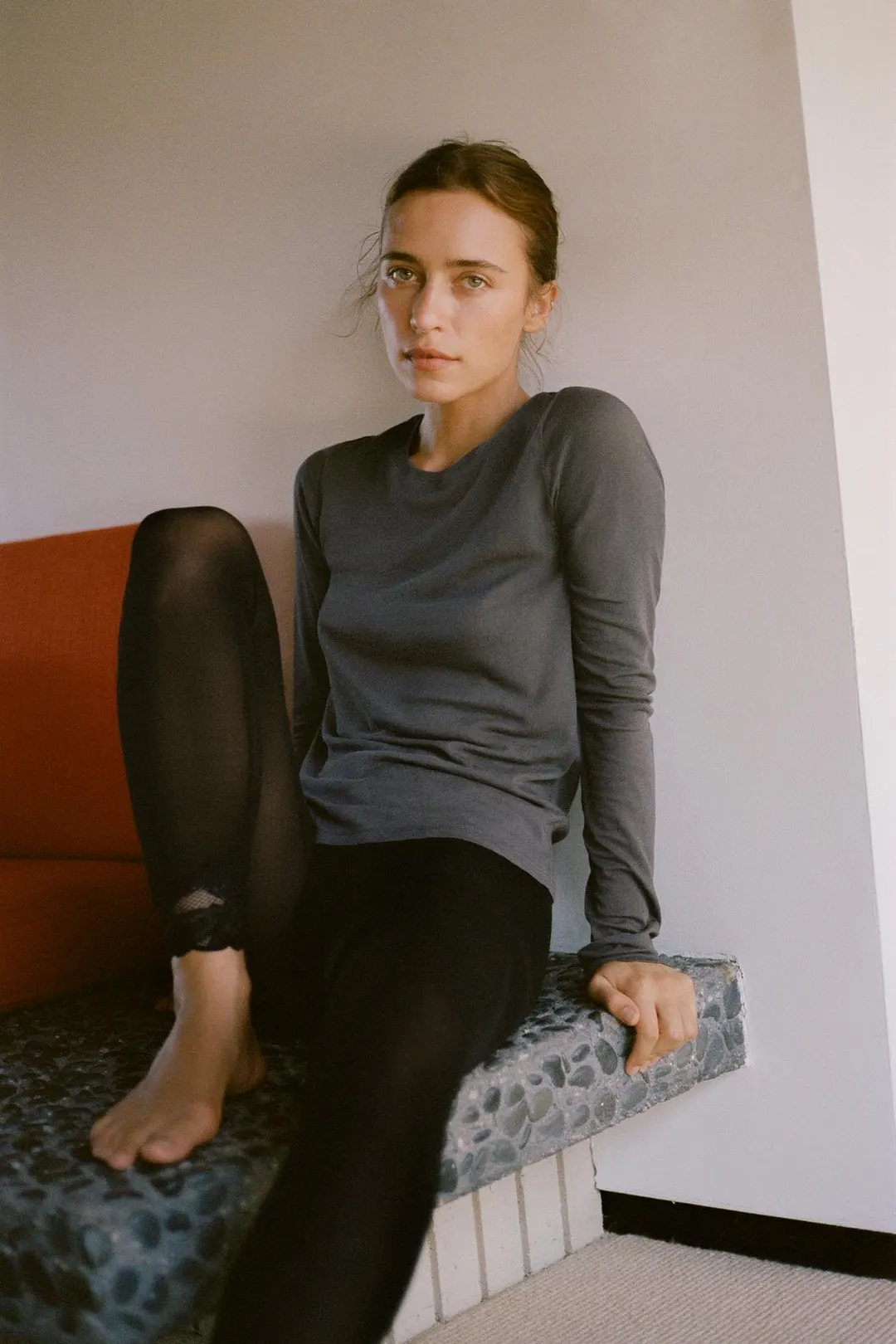 Футболка с длинными рукавами из модала и шелка, Zara