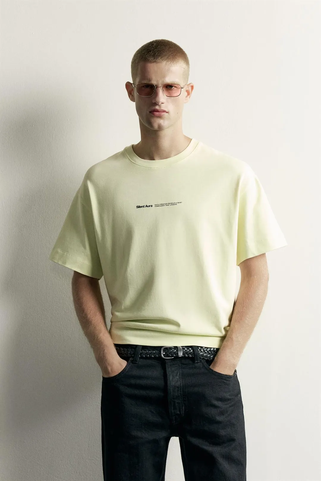 Футболка свободного кроя с контрастным принтом, Zara