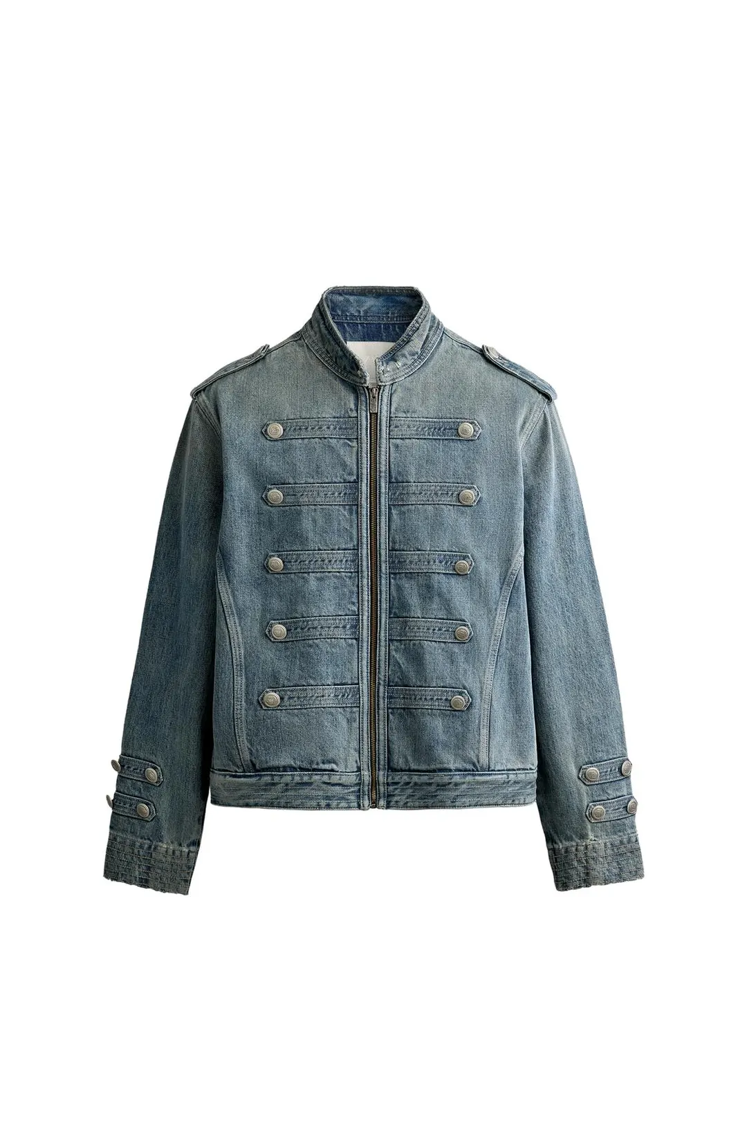 Укороченная джинсовая куртка на пуговицах, Zara