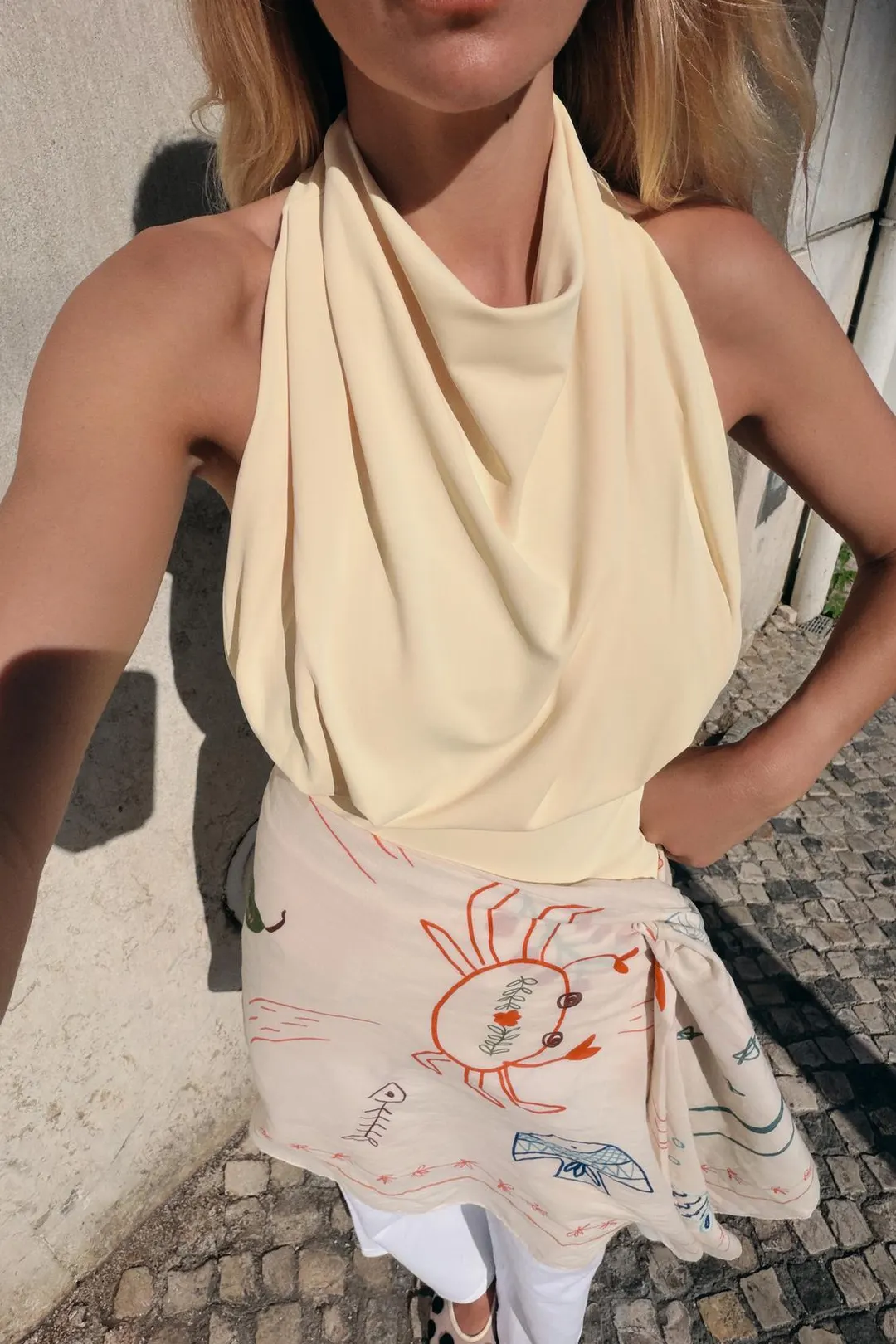 Струящийся топ с драпировкой, Zara