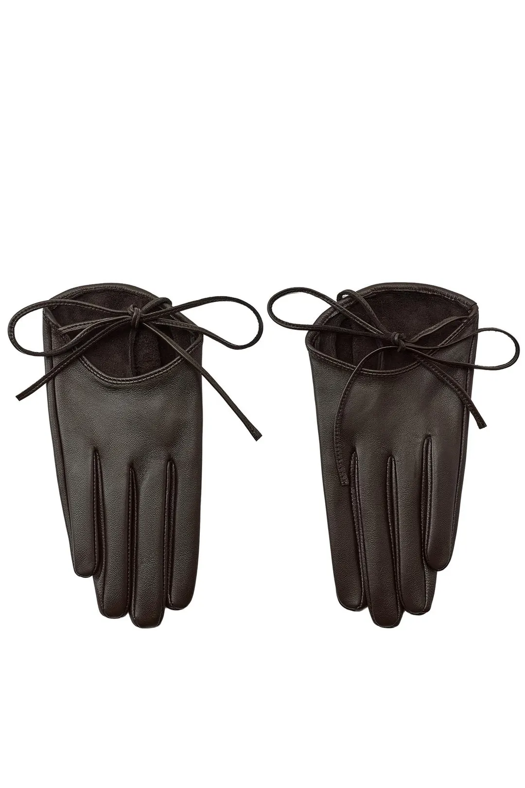 Перчатки короткие из 100% кожи с бантом, Zara