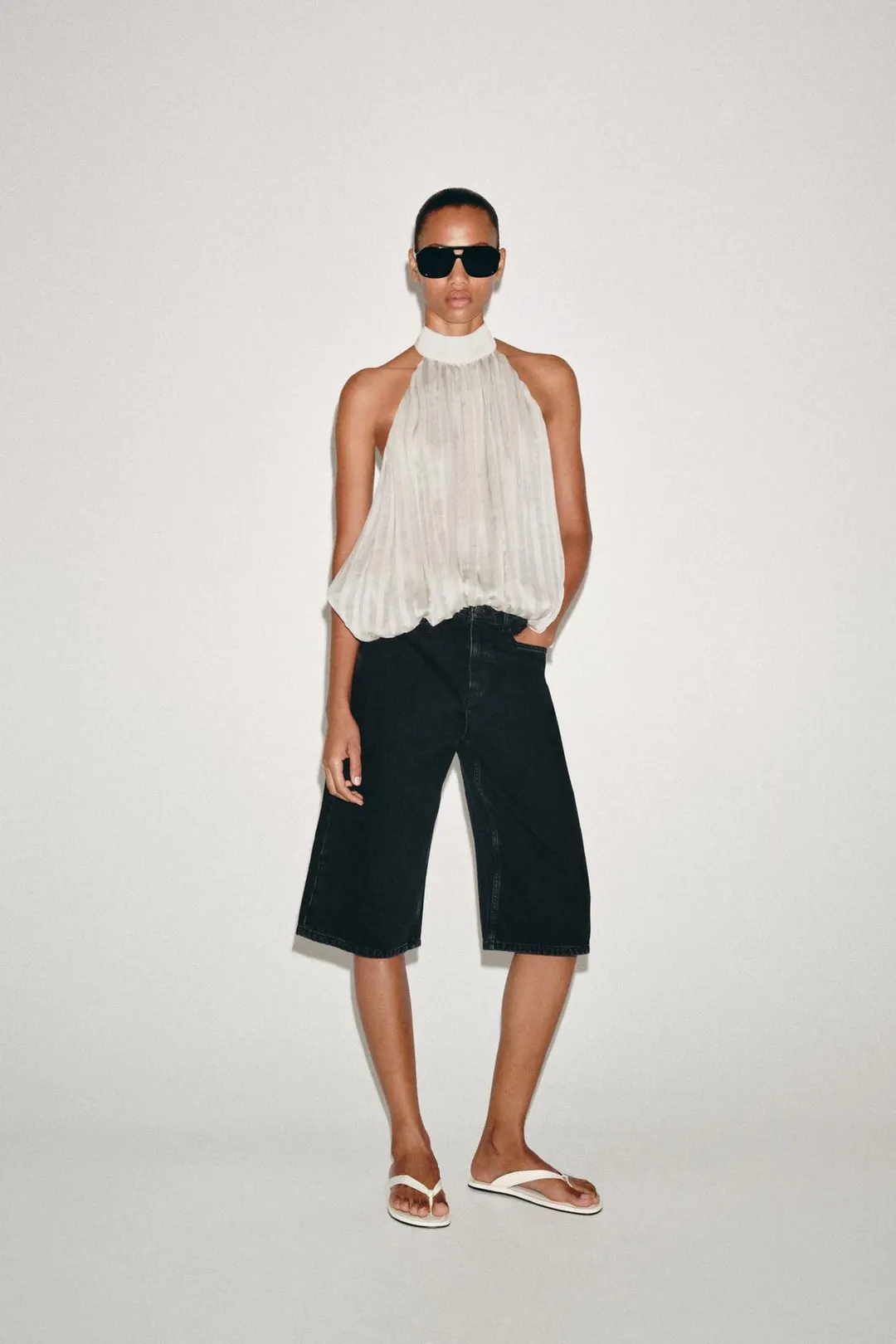 Топ халтер со складками ZW Collection, Zara