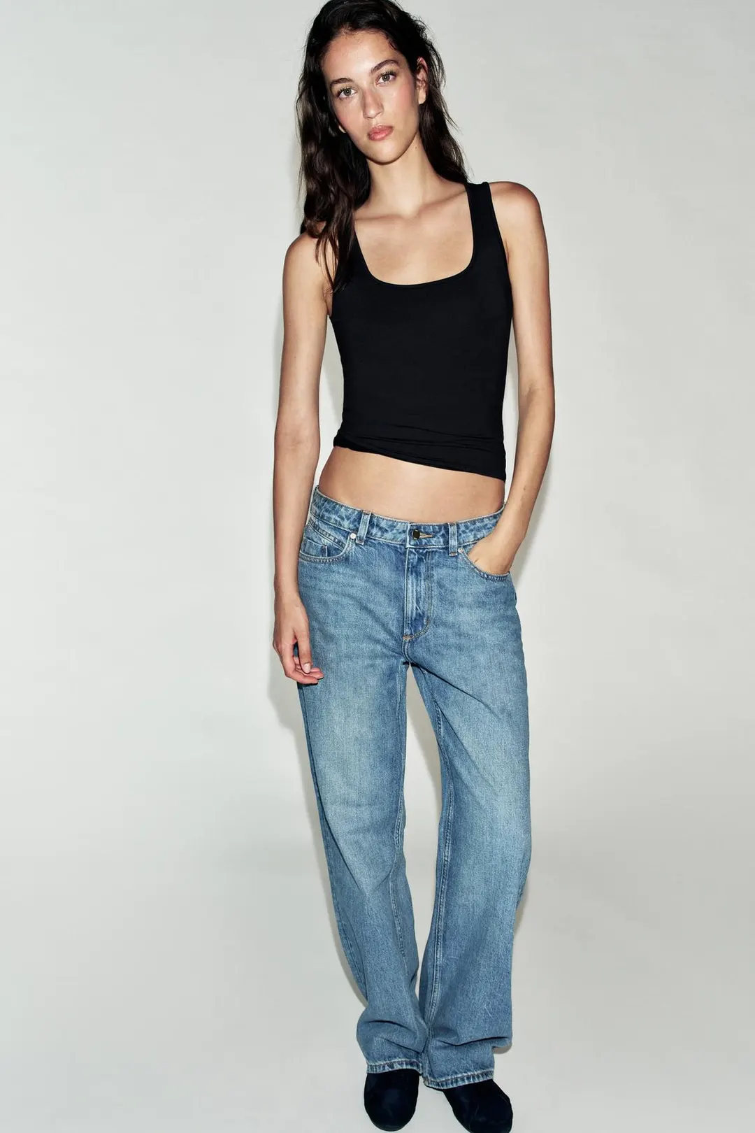 Футболка из полиамида с широкими бретелями, Zara