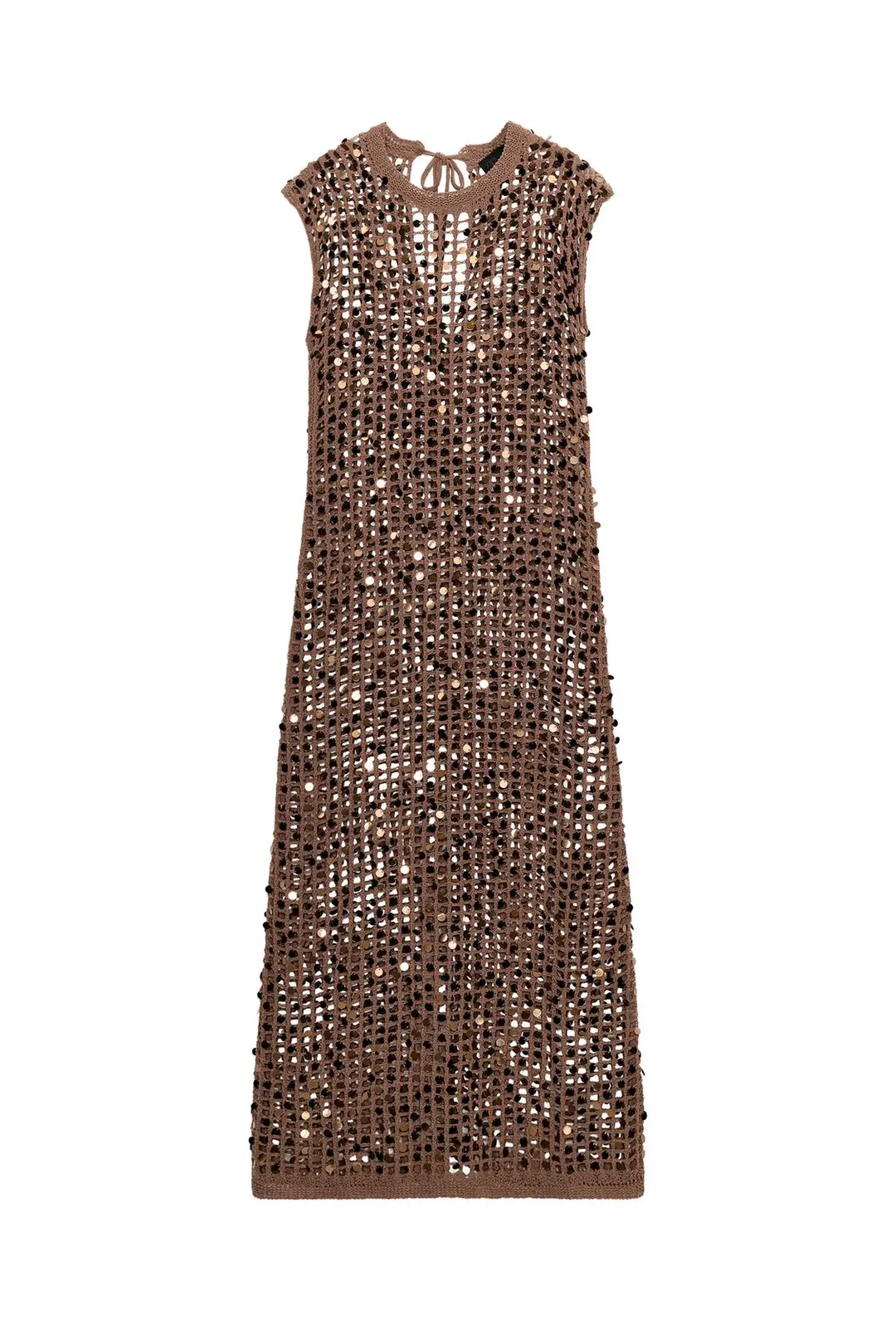 Платье длинное трикотажное с пайетками, Zara