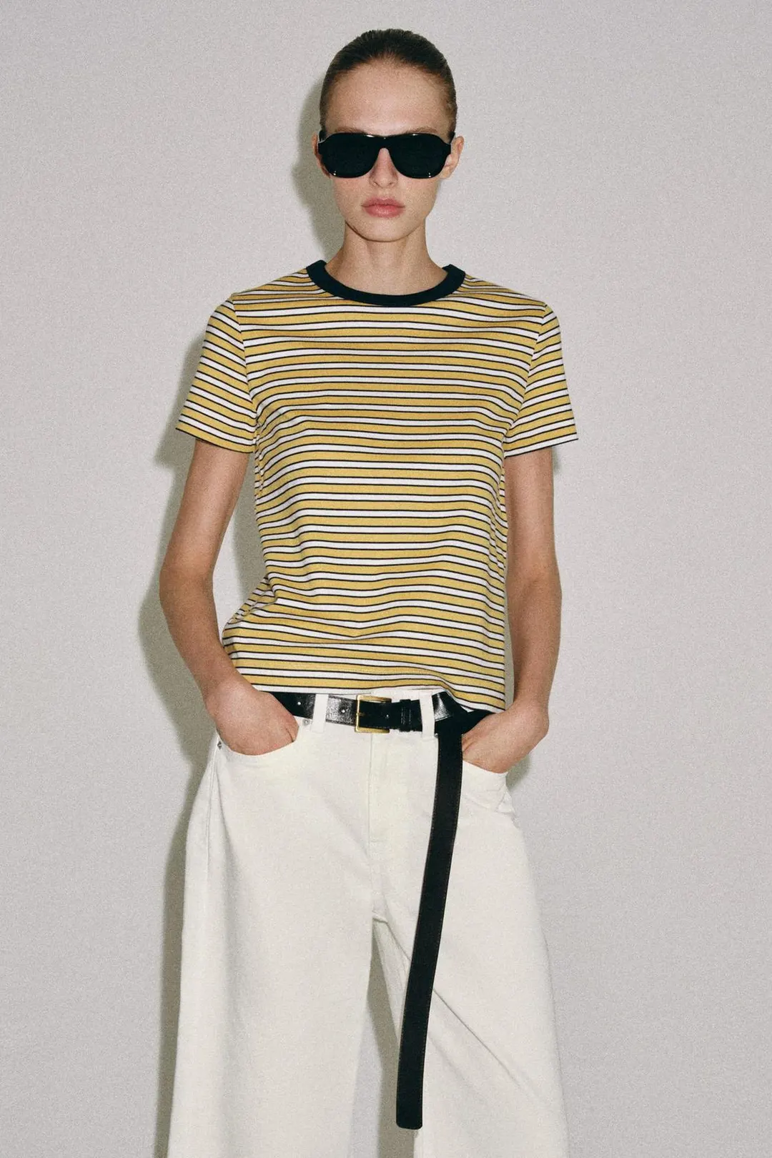 Футболка из интерлока с короткими рукавами, Zara