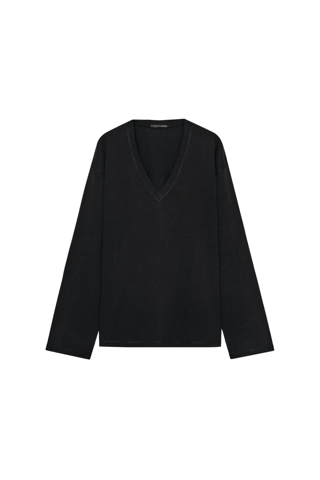 Футболка из хлопка с V-образным вырезом, Zara