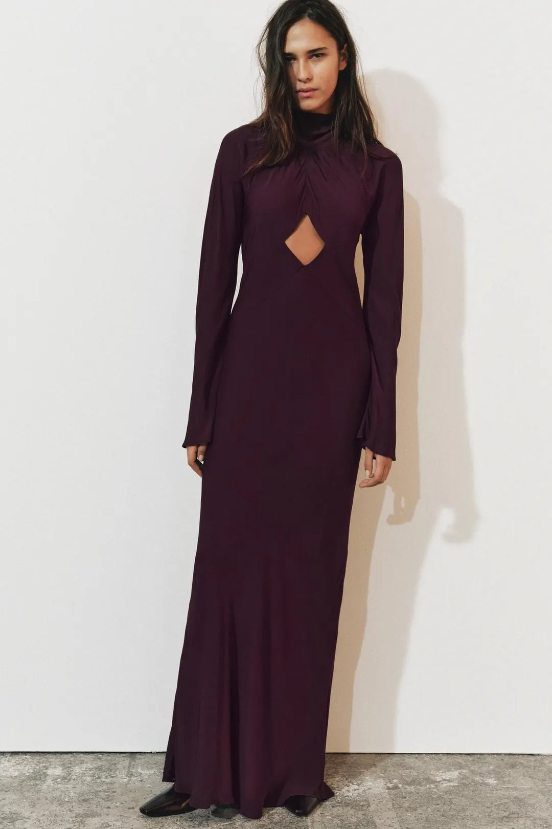 Платье длинное с разрезом ZW Collection, Zara