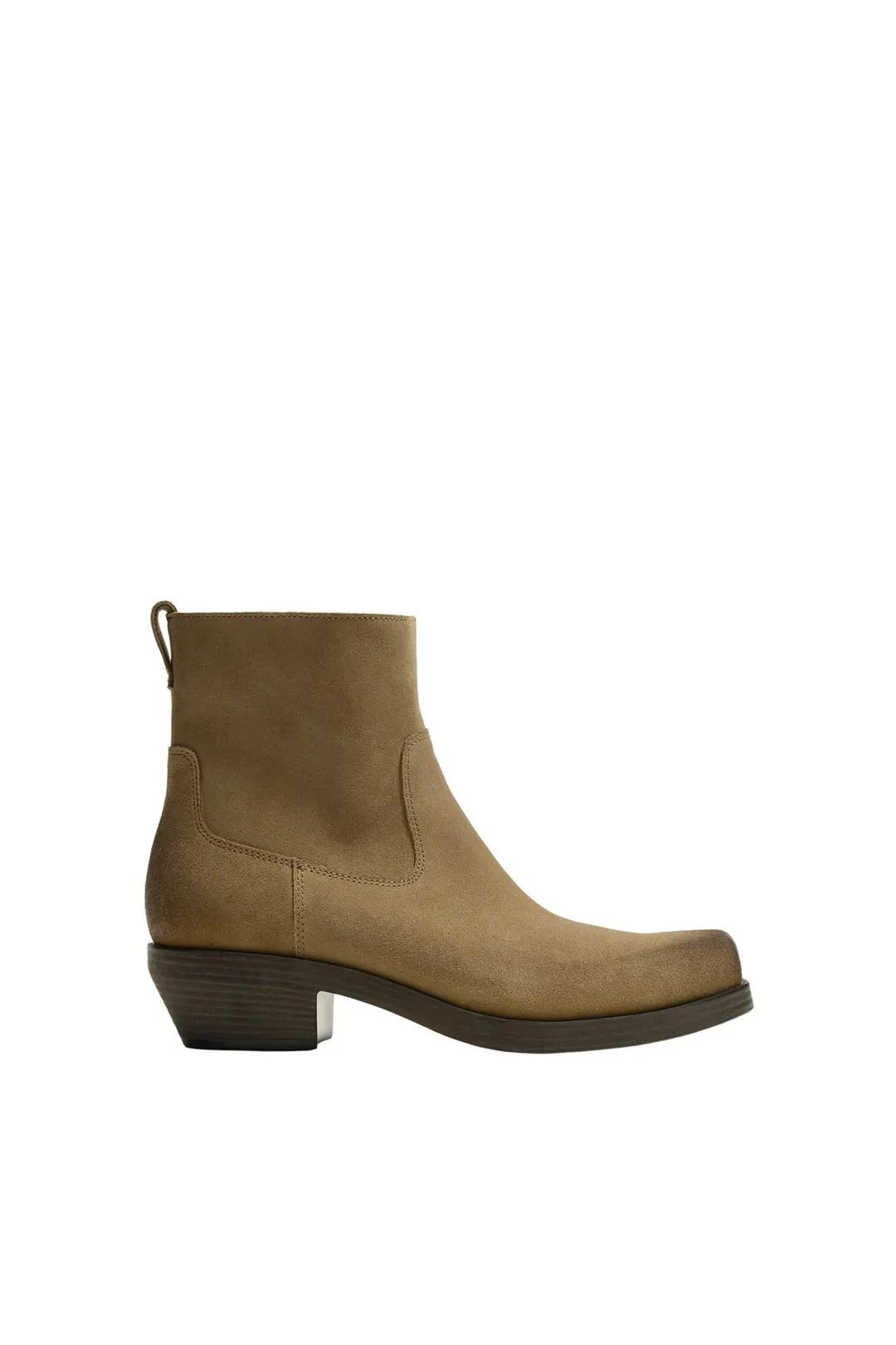 Ботинки из кожи с эффектом потертости, Zara