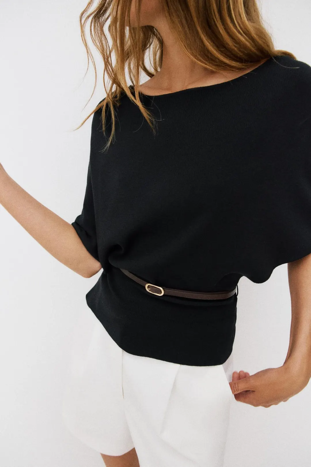 Топ вязаный с поясом, Zara