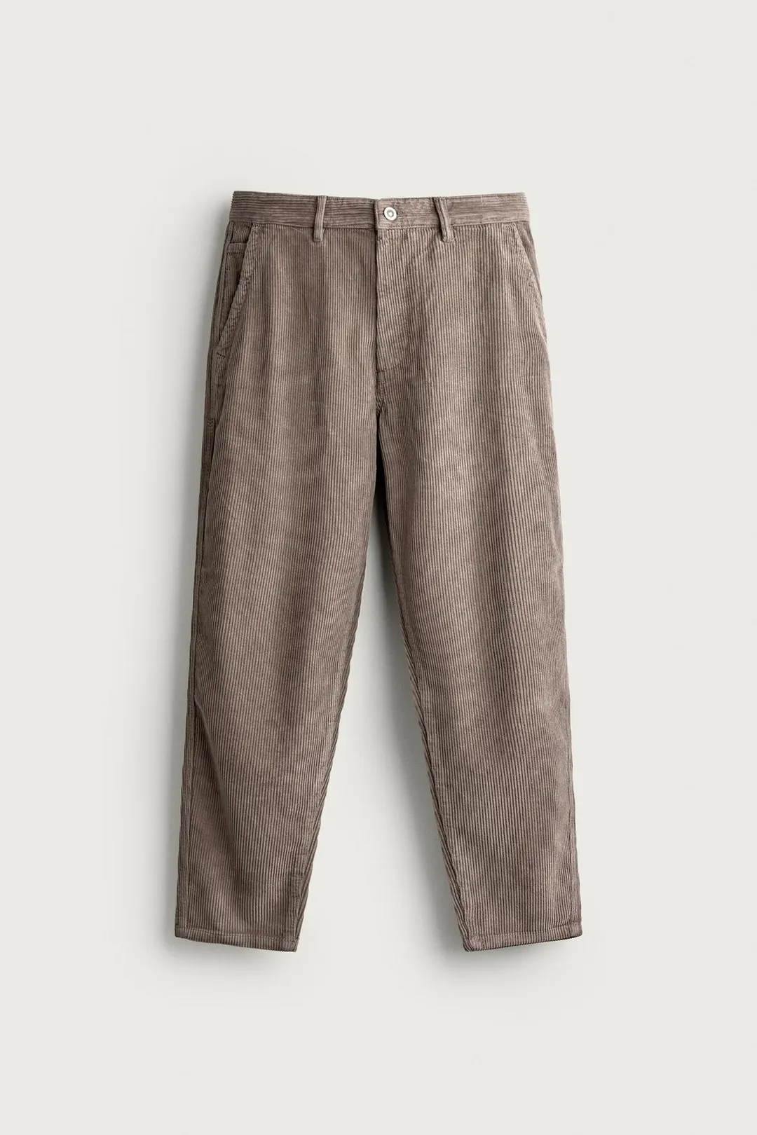 Вельветовые брюки морковного кроя с эффектом стирки, Zara