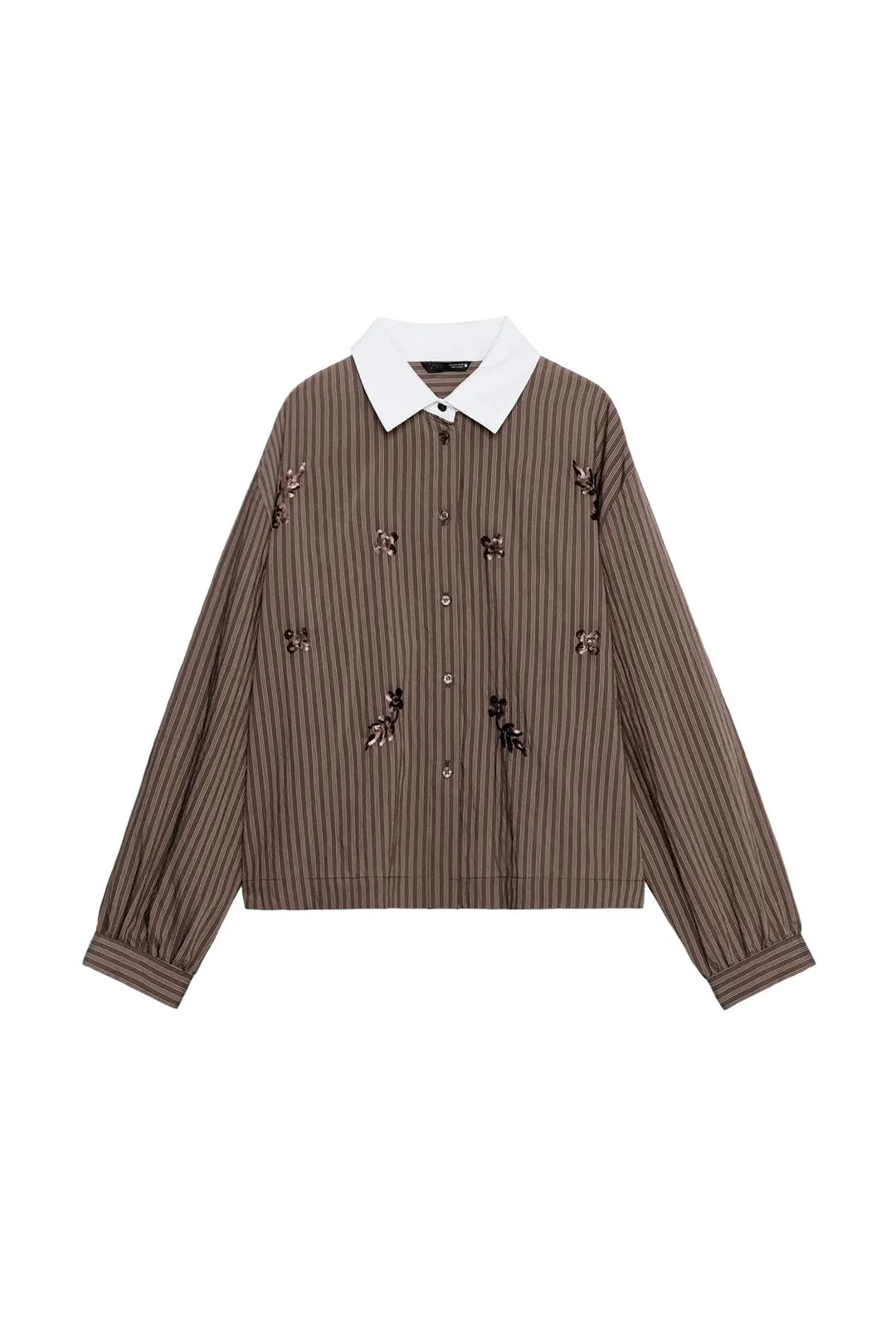 Полосатая рубашка с пайетками, Zara