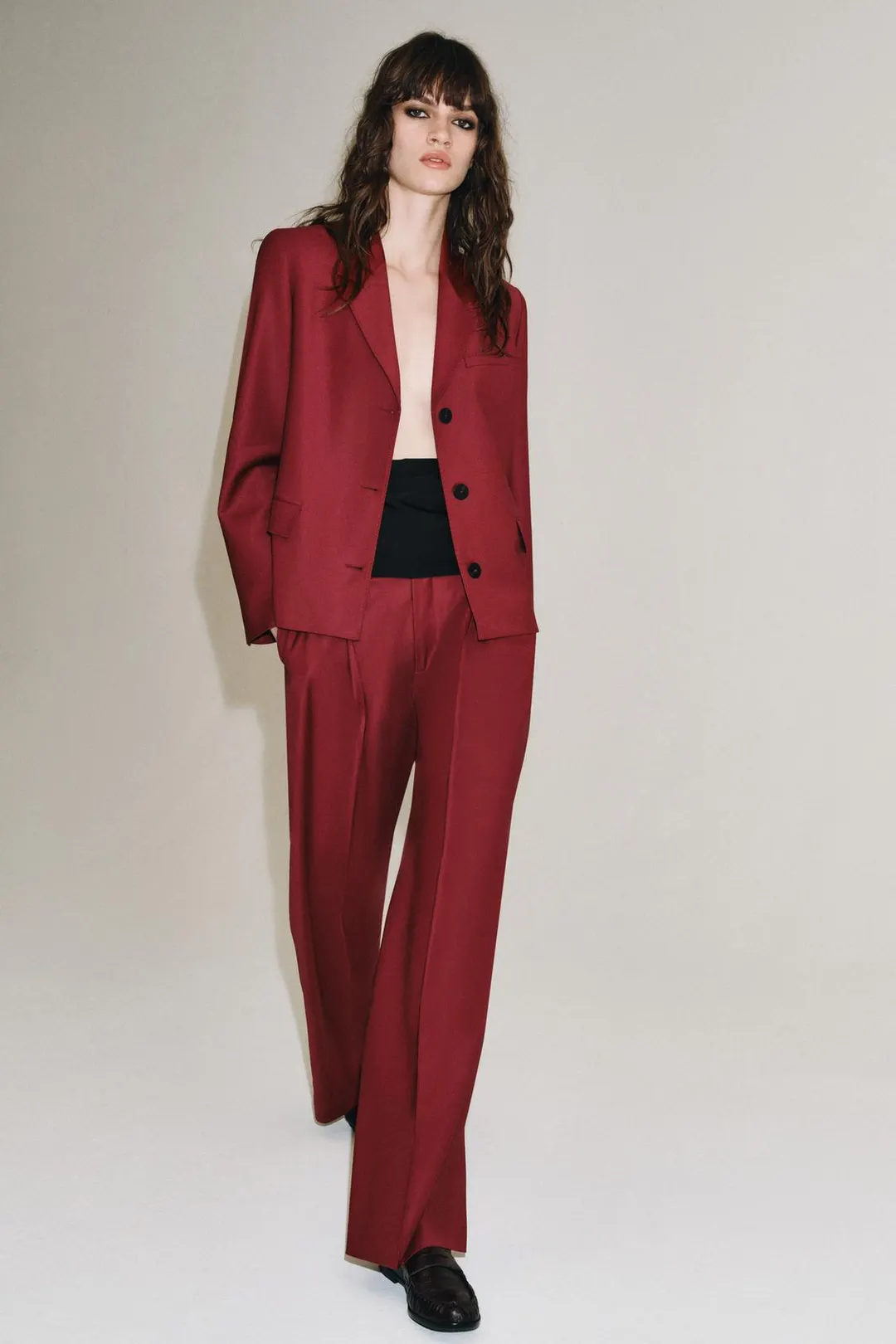 Блейзер ZW Collection прямого кроя из смесовой шерсти, Zara