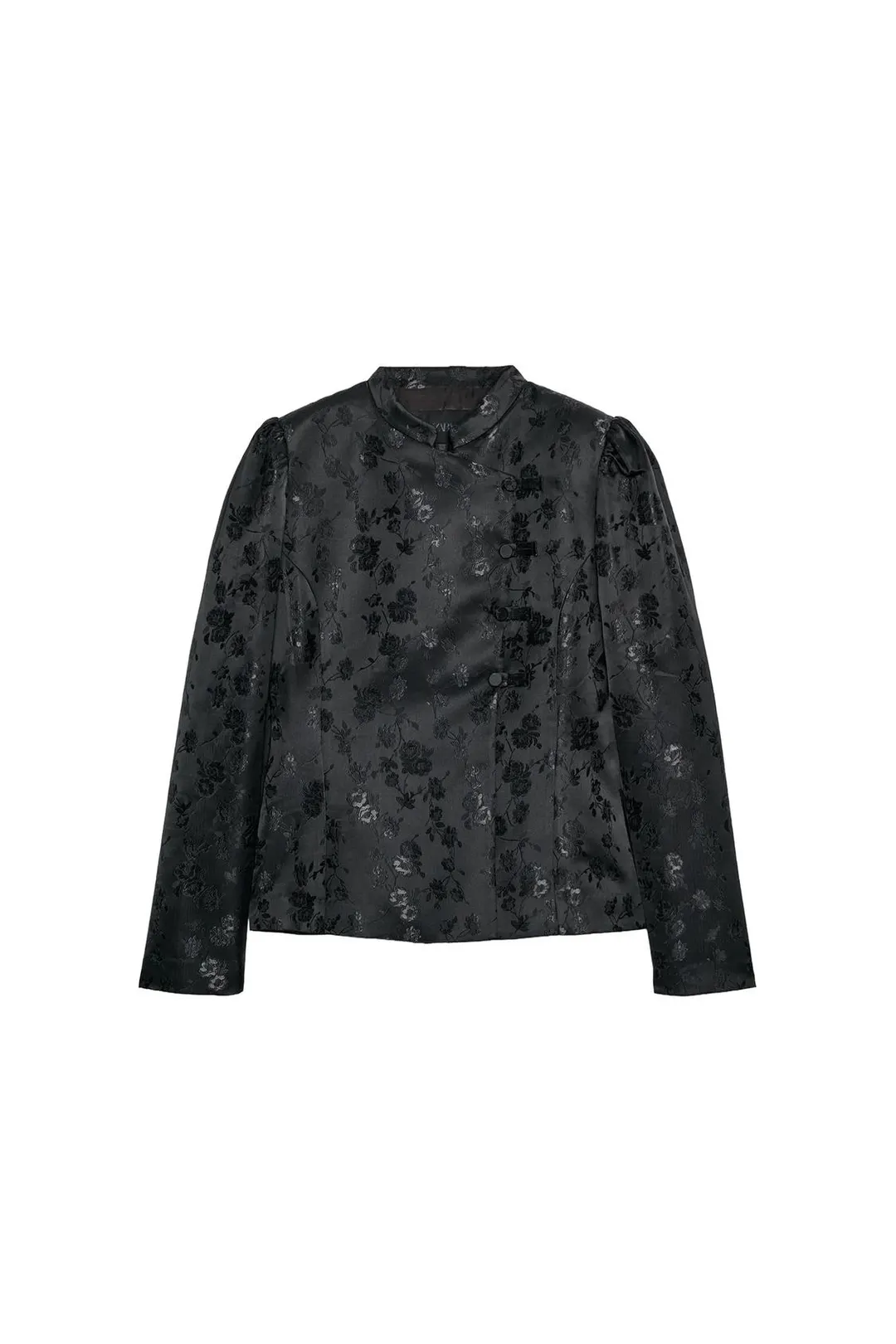 Жаккардовый пиджак с застежкой в китайском стиле, Zara