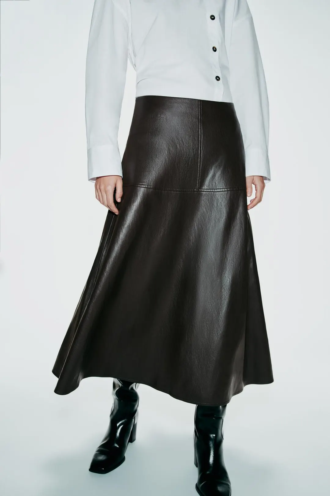 Юбка миди под кожу, Zara