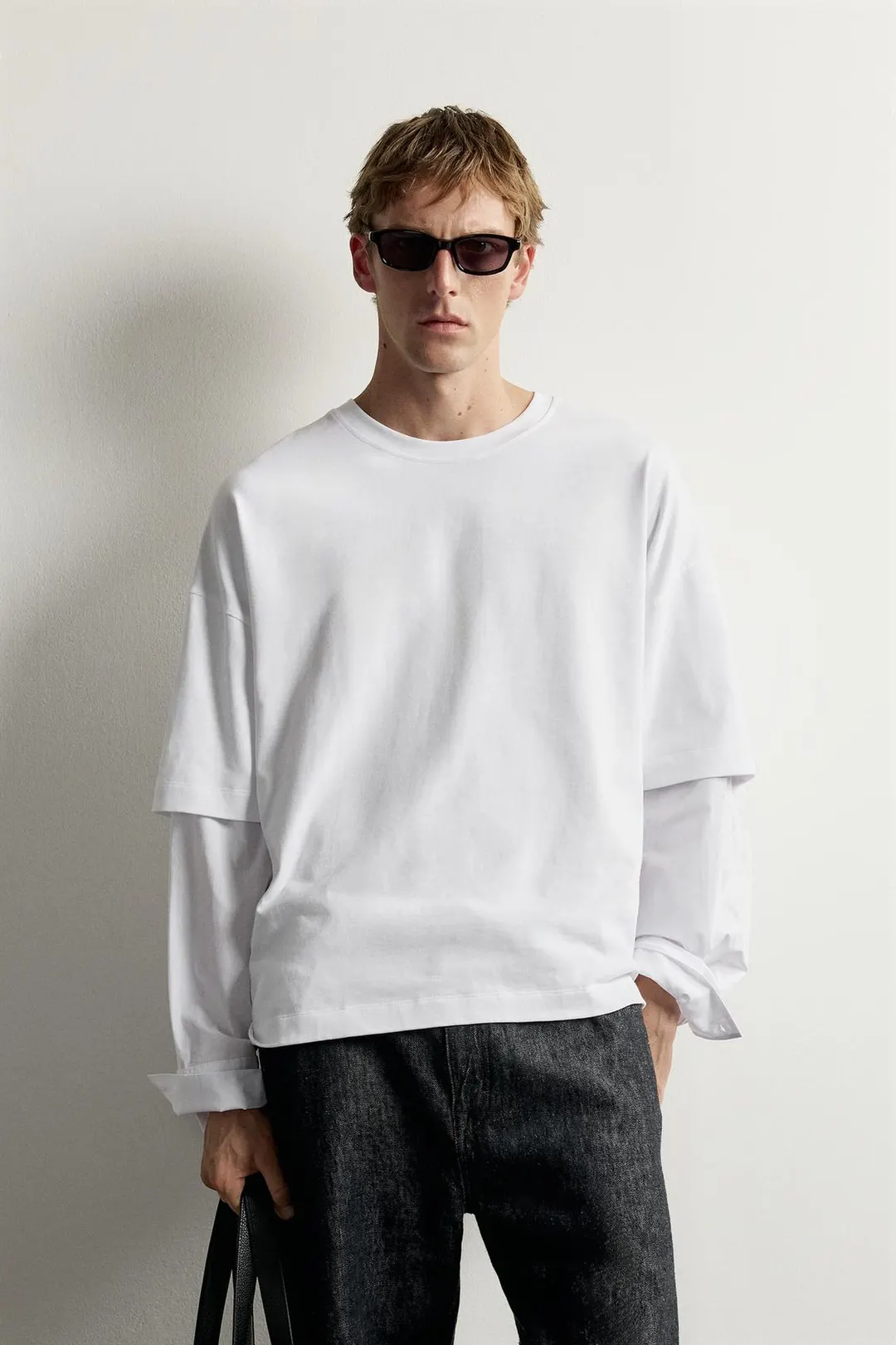 Футболка с эффектом многослойных рукавов, Zara
