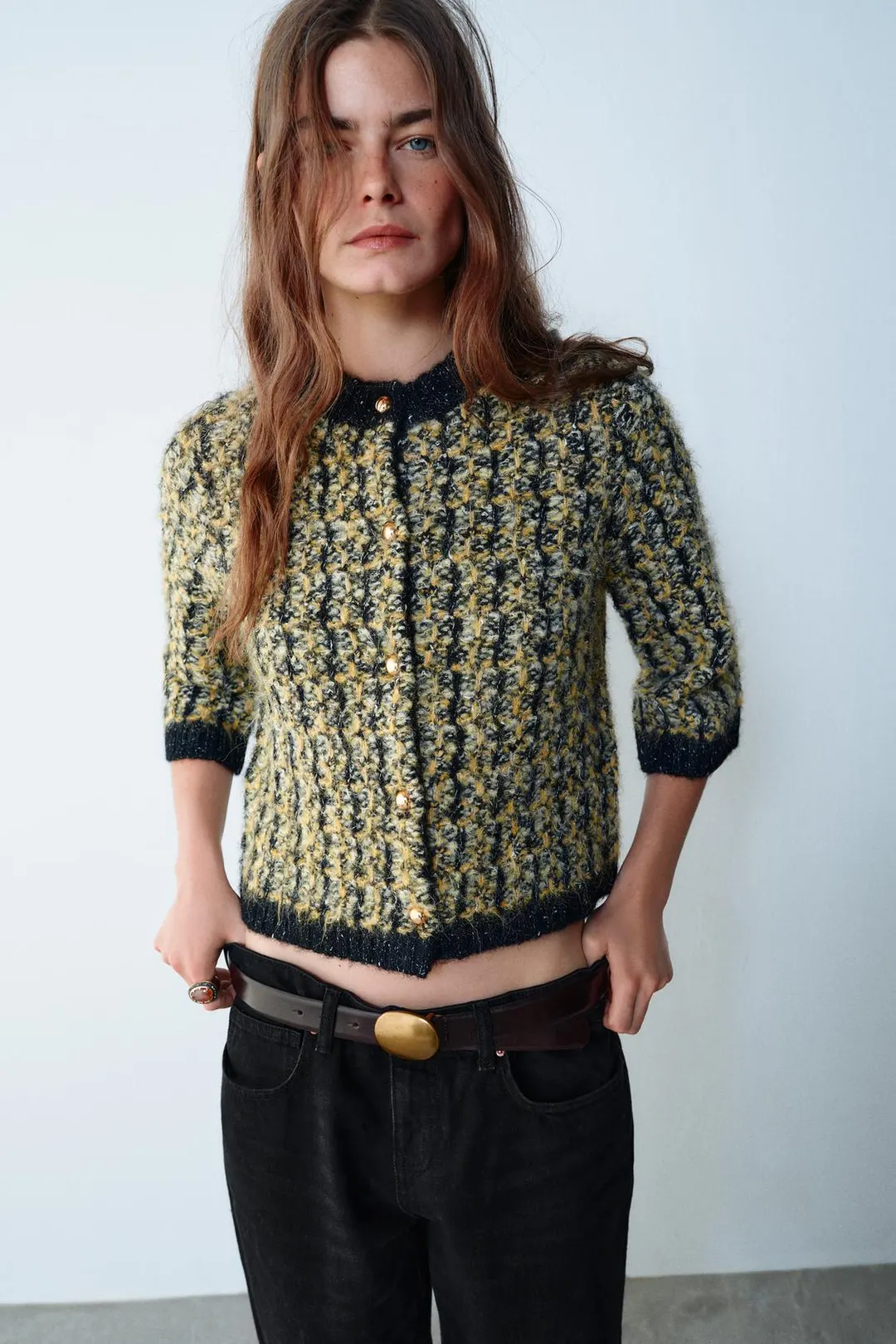 Кардиган с ворсистой отделкой, Zara