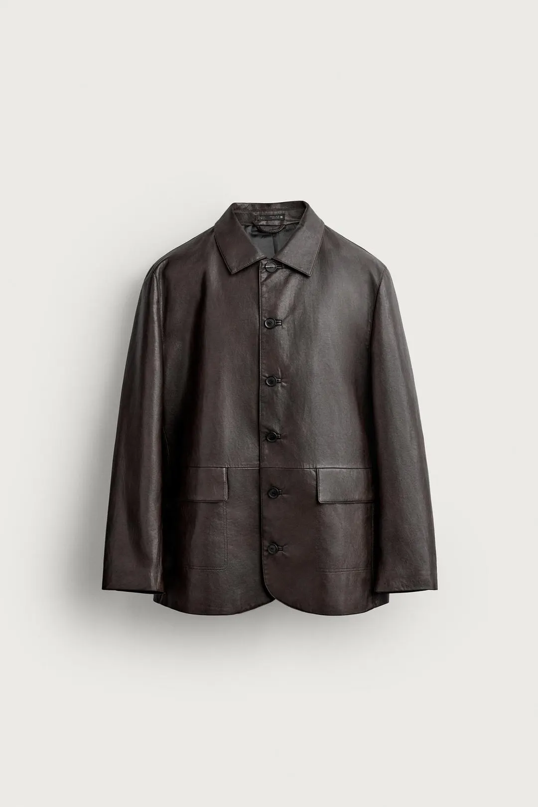 Рубашка верхняя свободного кроя под кожу, Zara