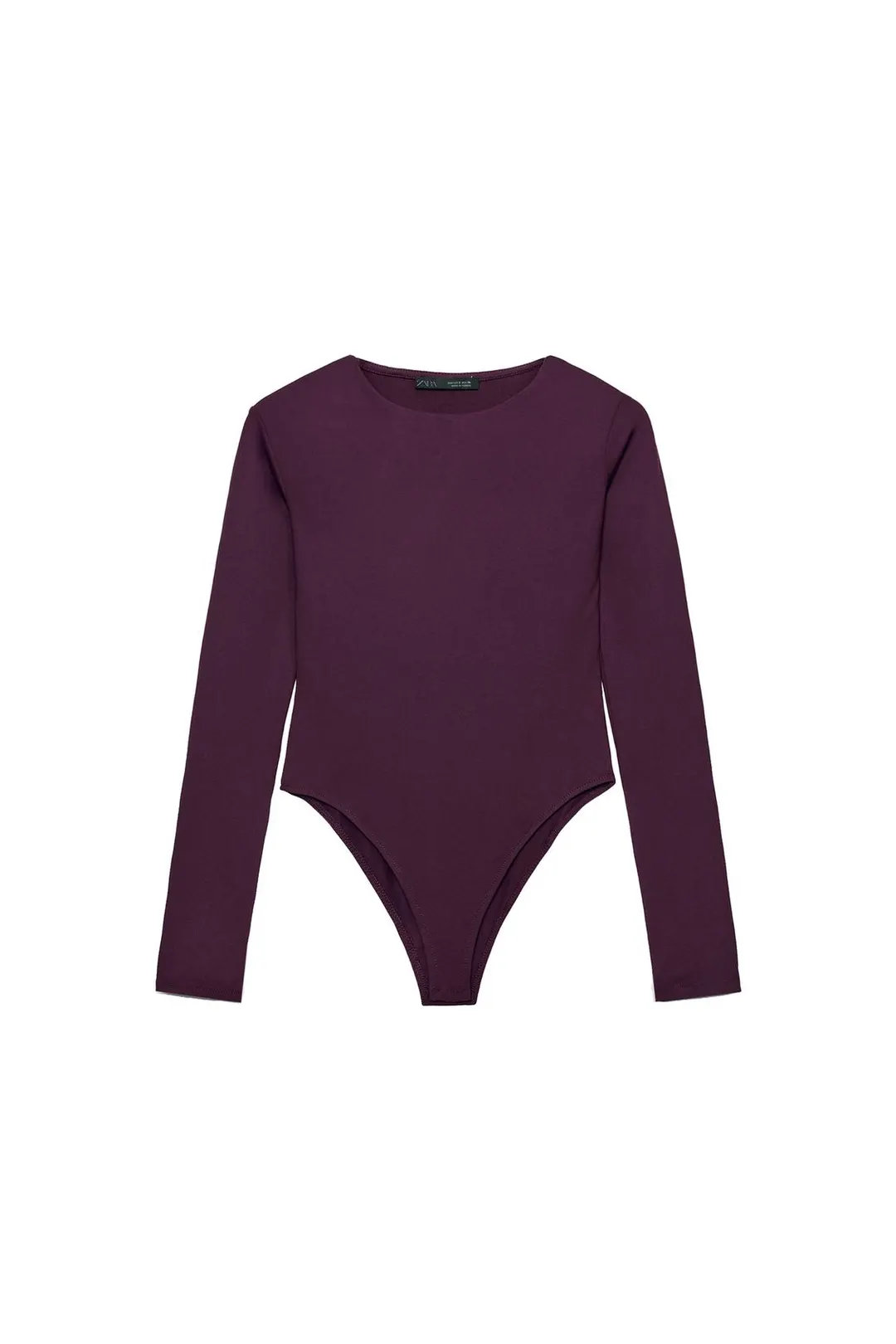 Боди из полиамида с длинными рукавами, Zara