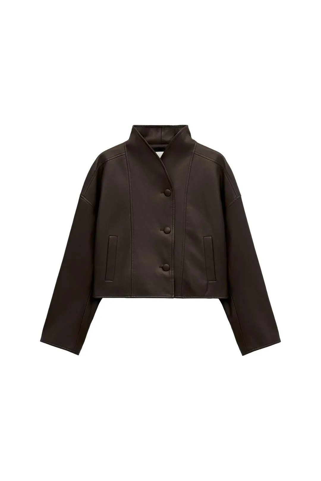 Куртка под кожу со складками сзади, Zara