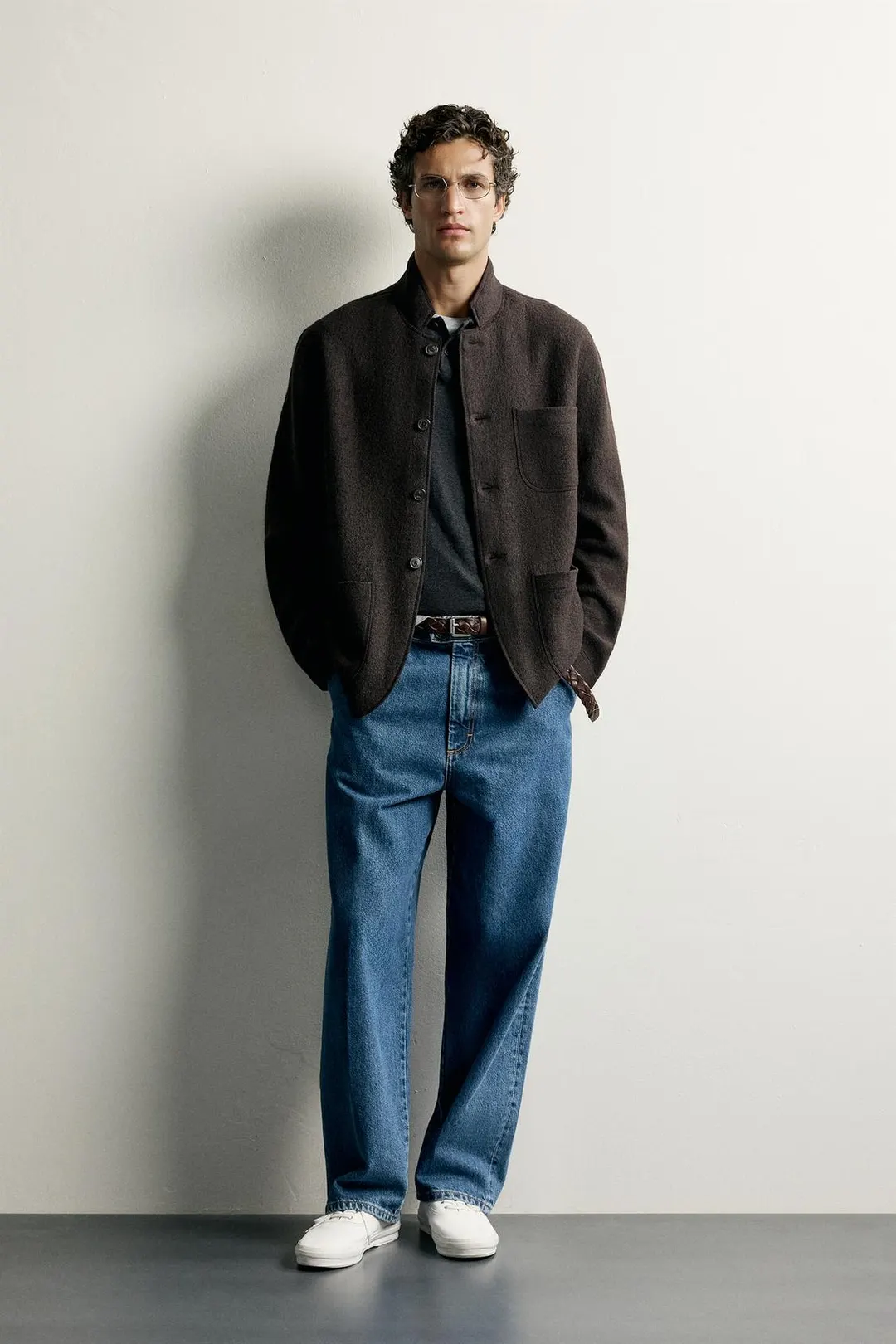 Блейзер свободного кроя из смесовой шерсти, Zara